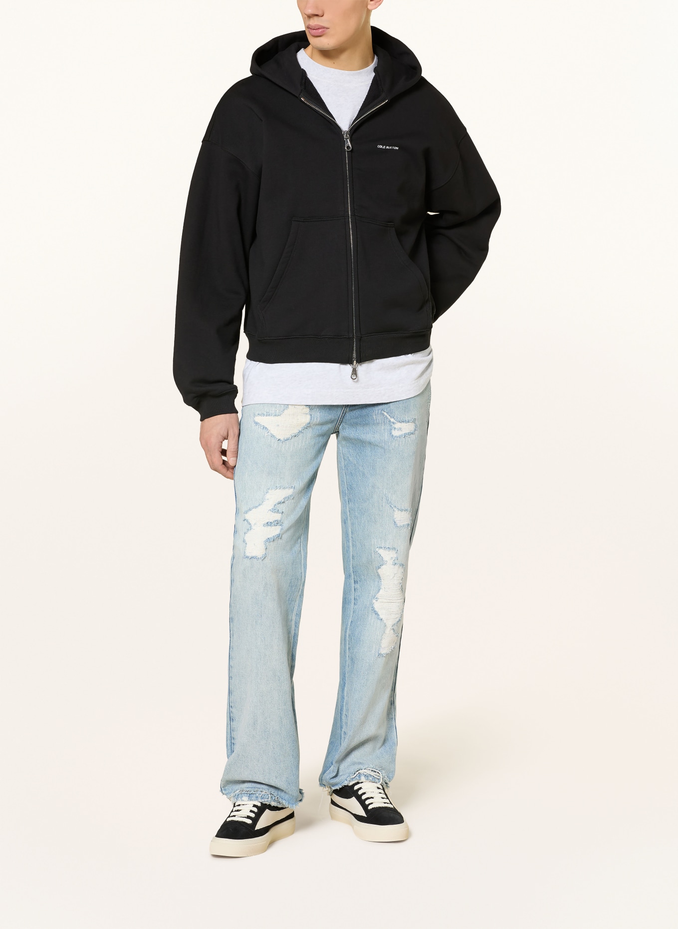 COLE BUXTON Sweatjacke: SCHWARZ