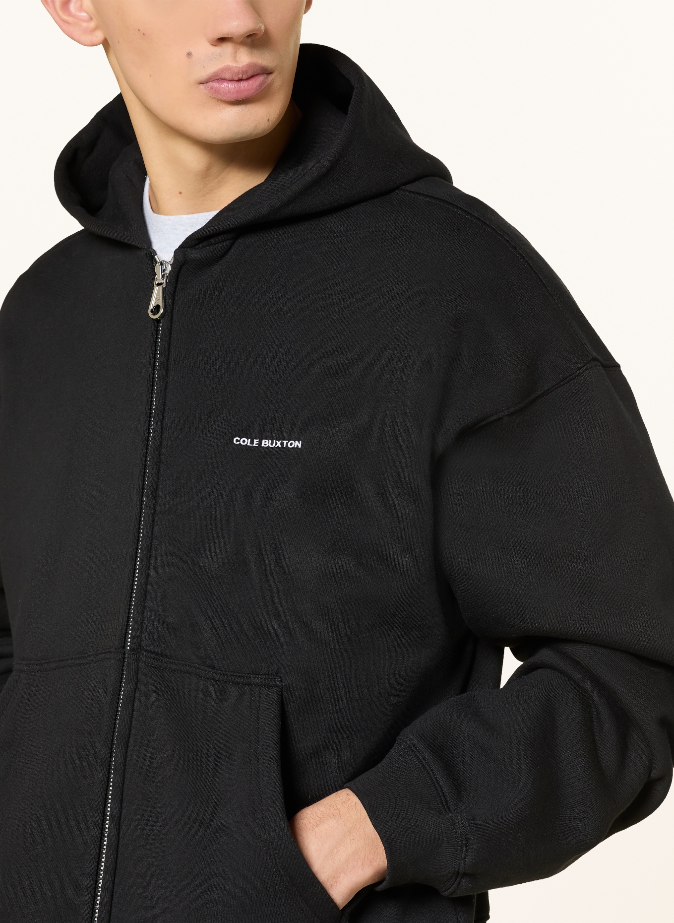 COLE BUXTON Sweatjacke: SCHWARZ
