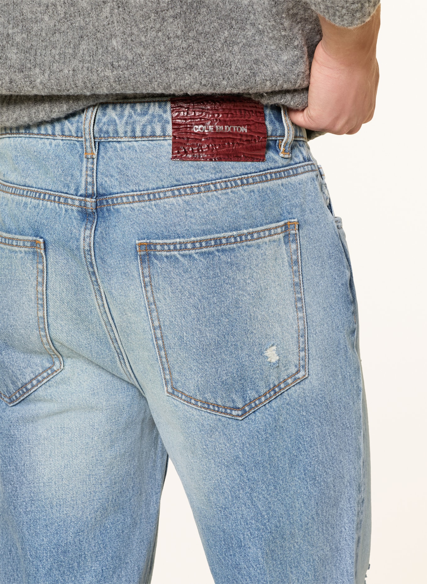 COLE BUXTON Destroyed Jeans BEVERLEY Relaxed Fit: 400 BLUE