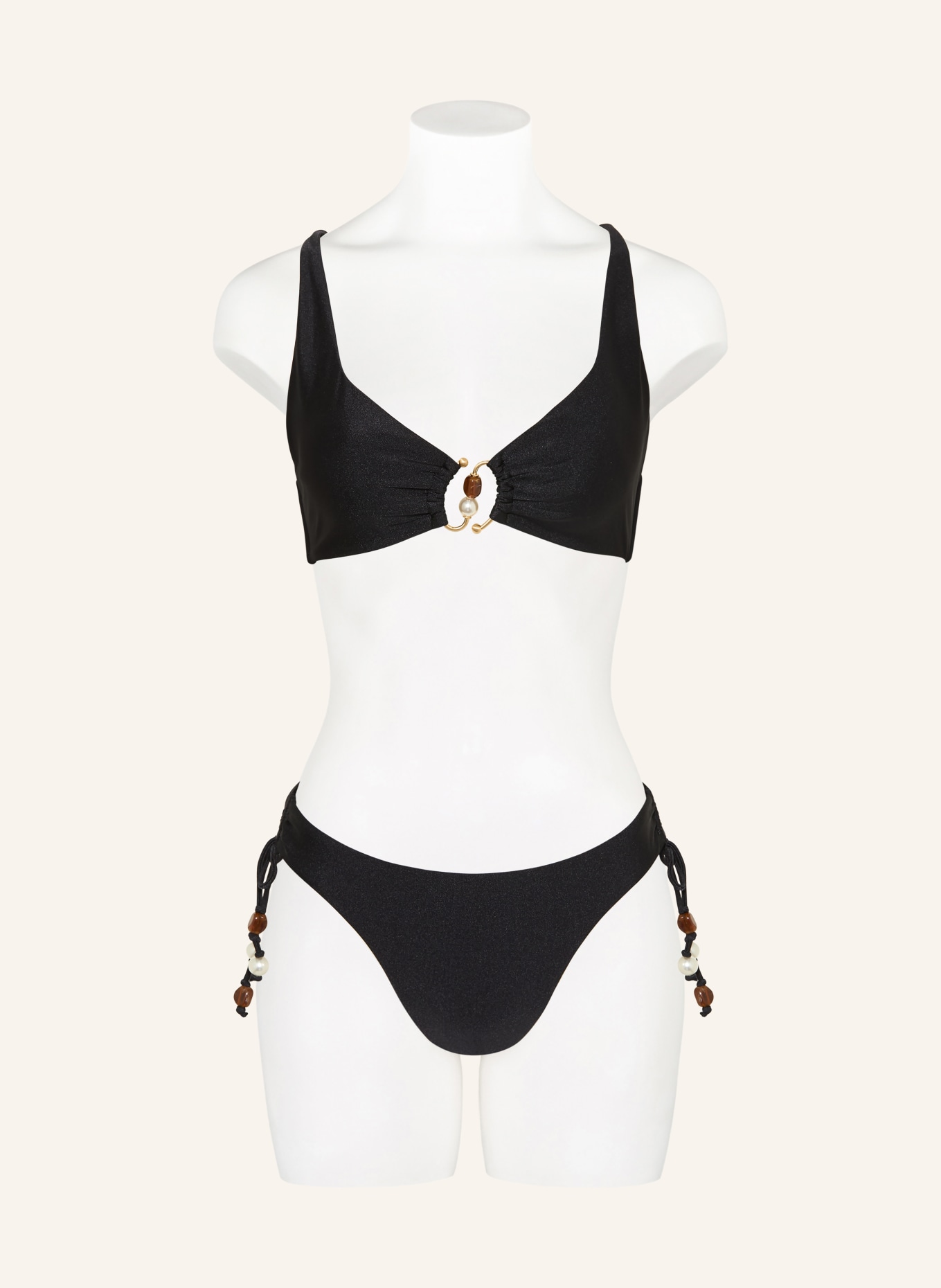 SEAFOLLY Bralette-Bikini-Top PALERMO mit Schmuckperlen: SCHWARZ