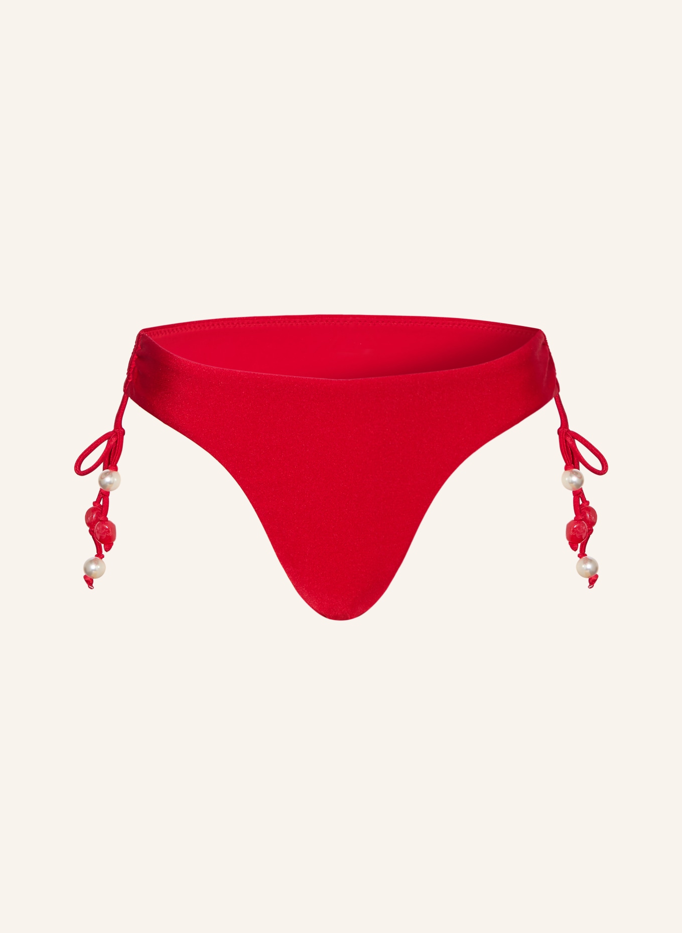 SEAFOLLY Triangel-Bikini-Hose PALERMO LOOP mit Schmuckperlen: ROT