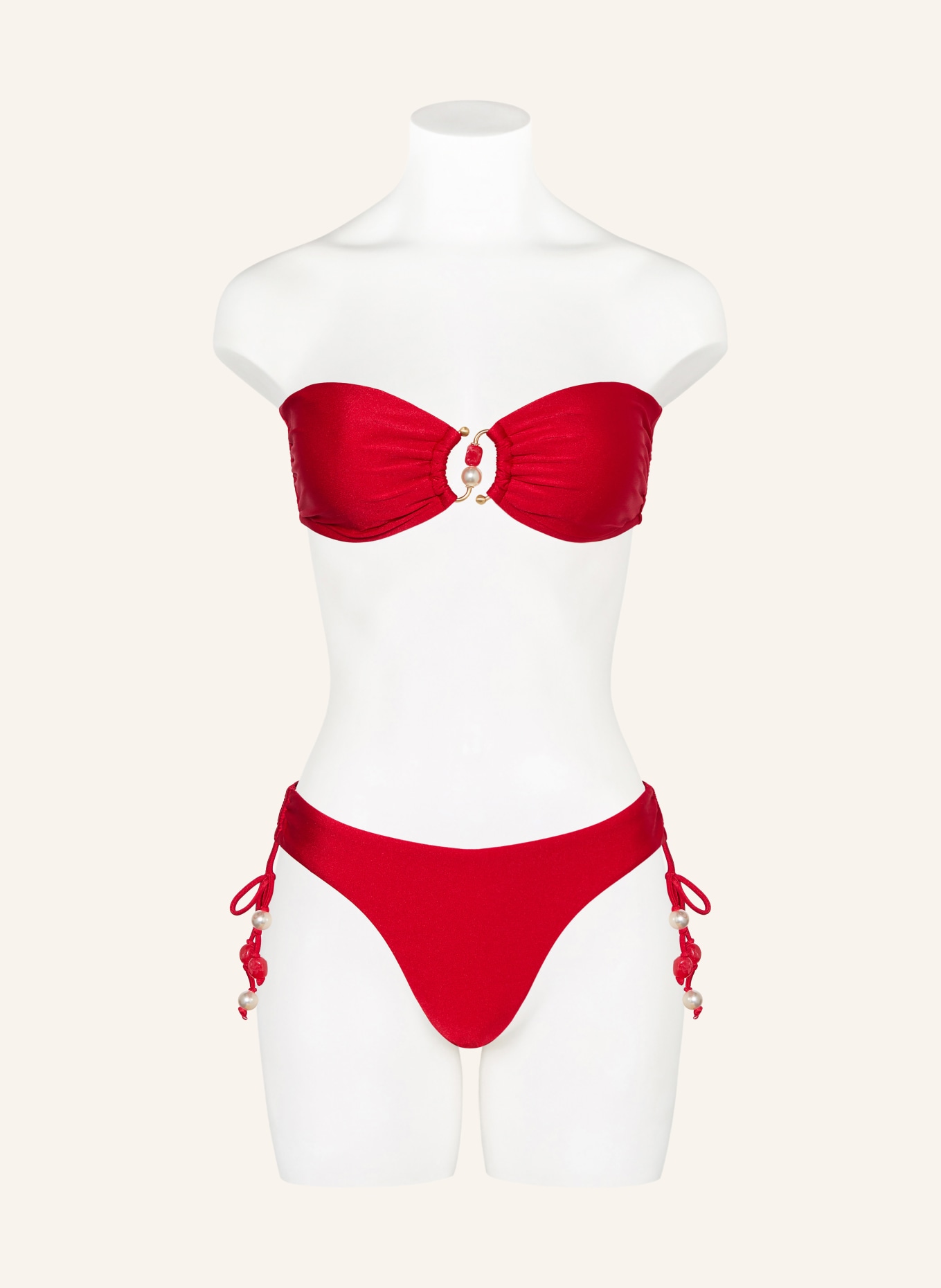 SEAFOLLY Triangel-Bikini-Hose PALERMO LOOP mit Schmuckperlen: ROT
