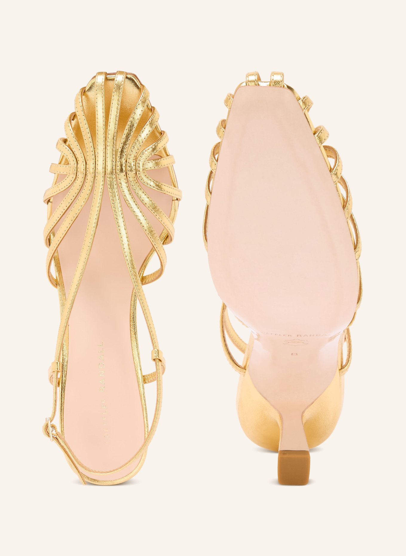 LOEFFLER RANDALL Czółenka na rzemieniu ALEXANDRA: ZŁOTY