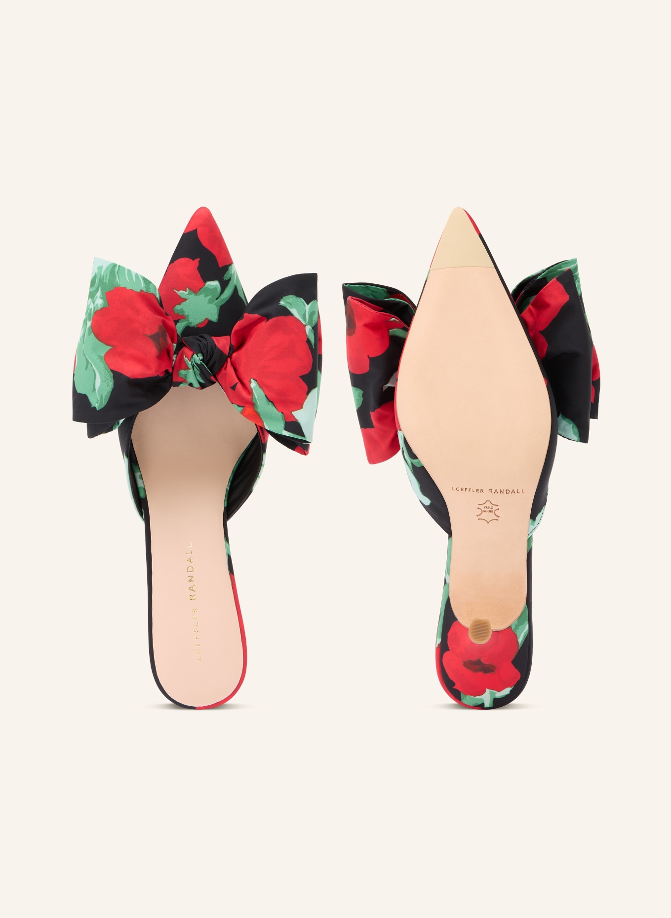 LOEFFLER RANDALL Klapki MARGOT: CZARNY / CZERWONY / ZIELONY