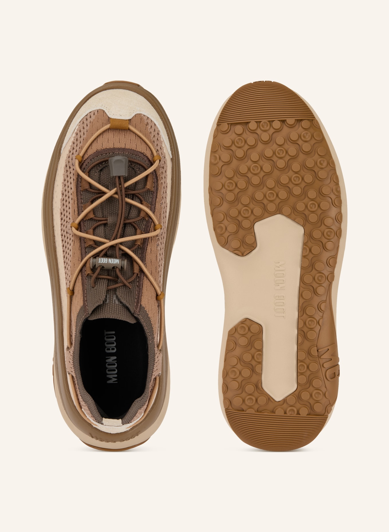 MOON BOOT Sneaker MOON247 XLACE: BRAUN / HELLBRAUN / DUNKELBRAUN