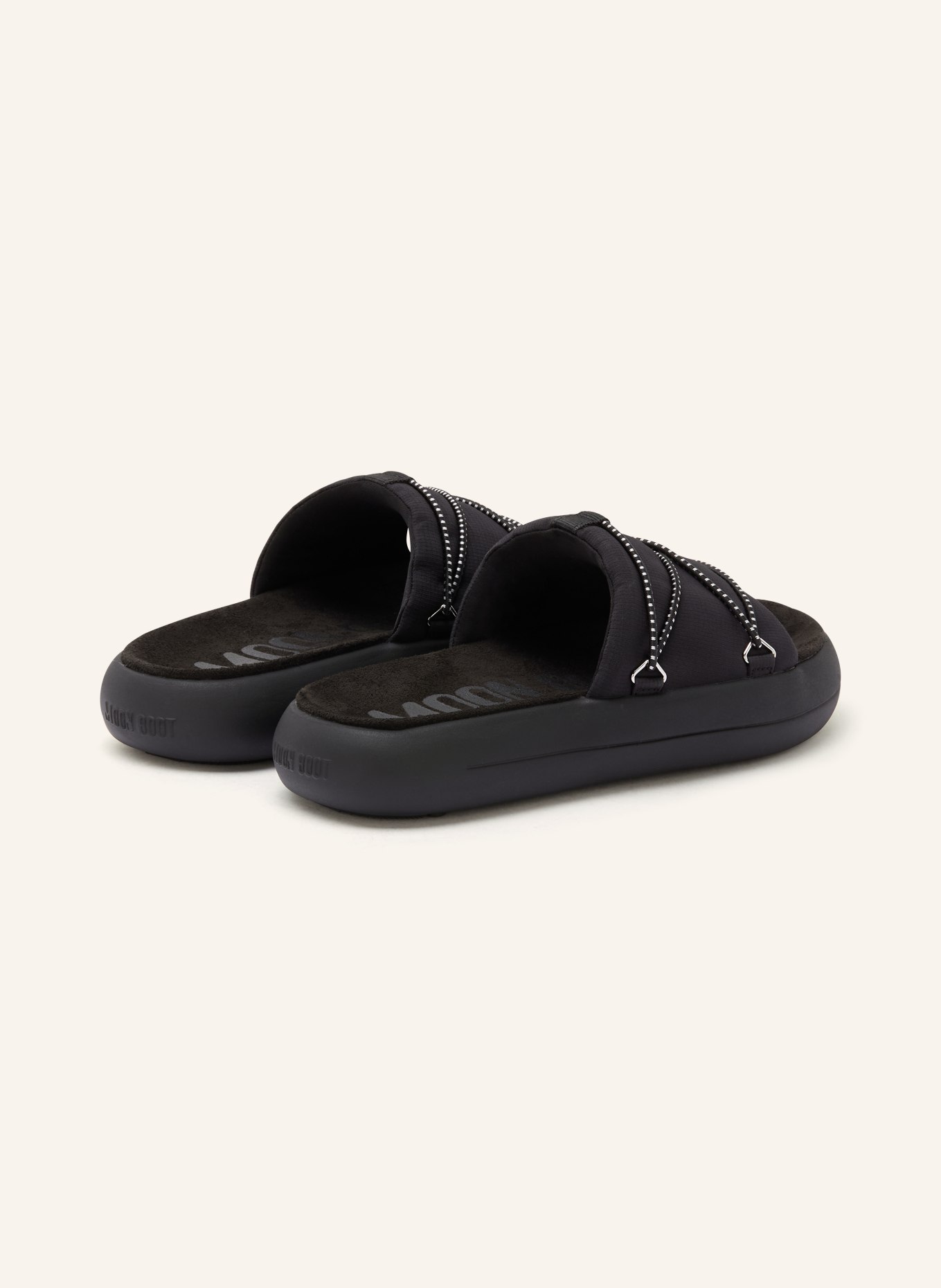 MOON BOOT Plateau-Pantoletten ICON SLIDE: SCHWARZ