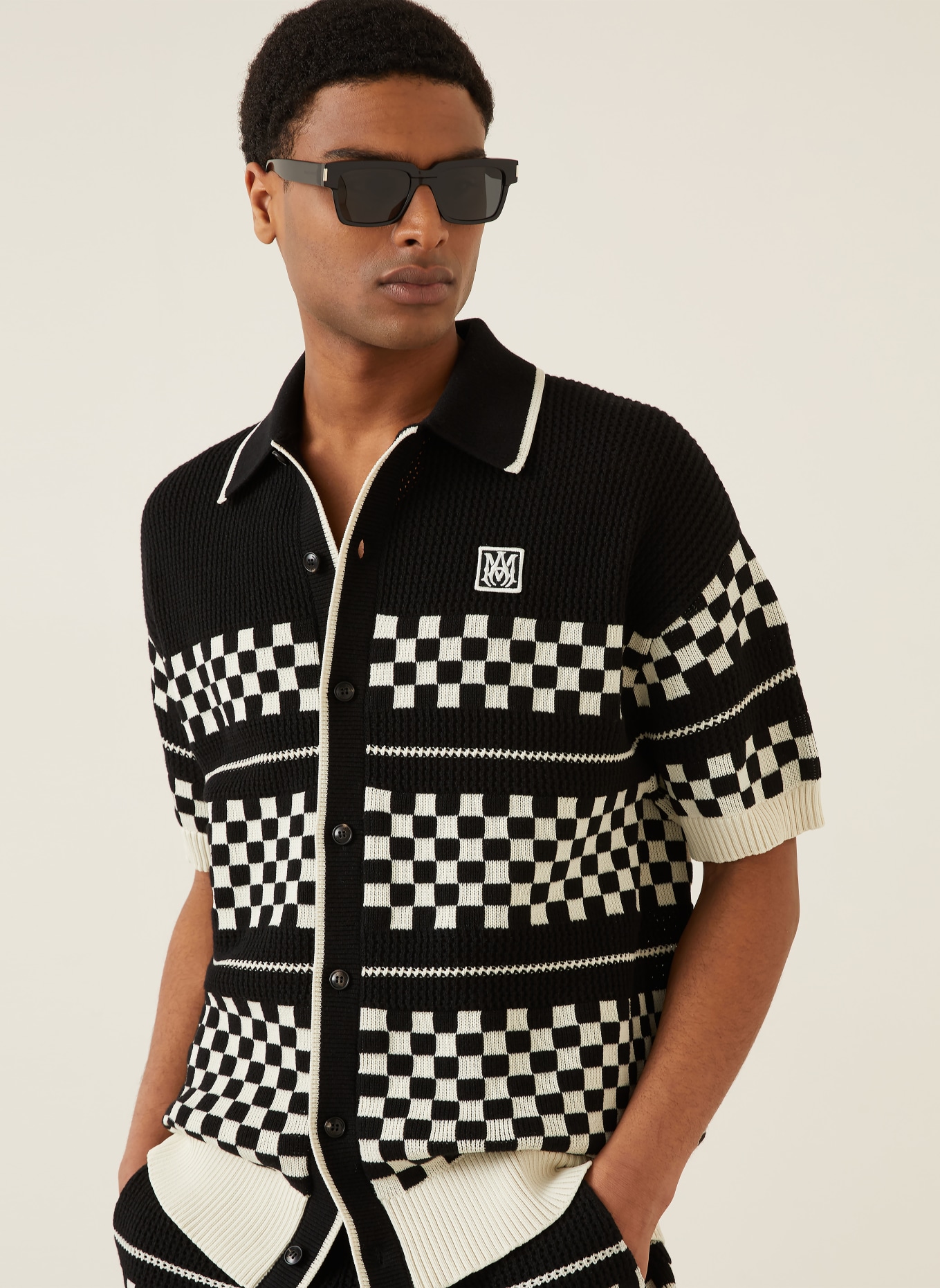 AMIRI Hemd Comfort Fit: SCHWARZ / CREME