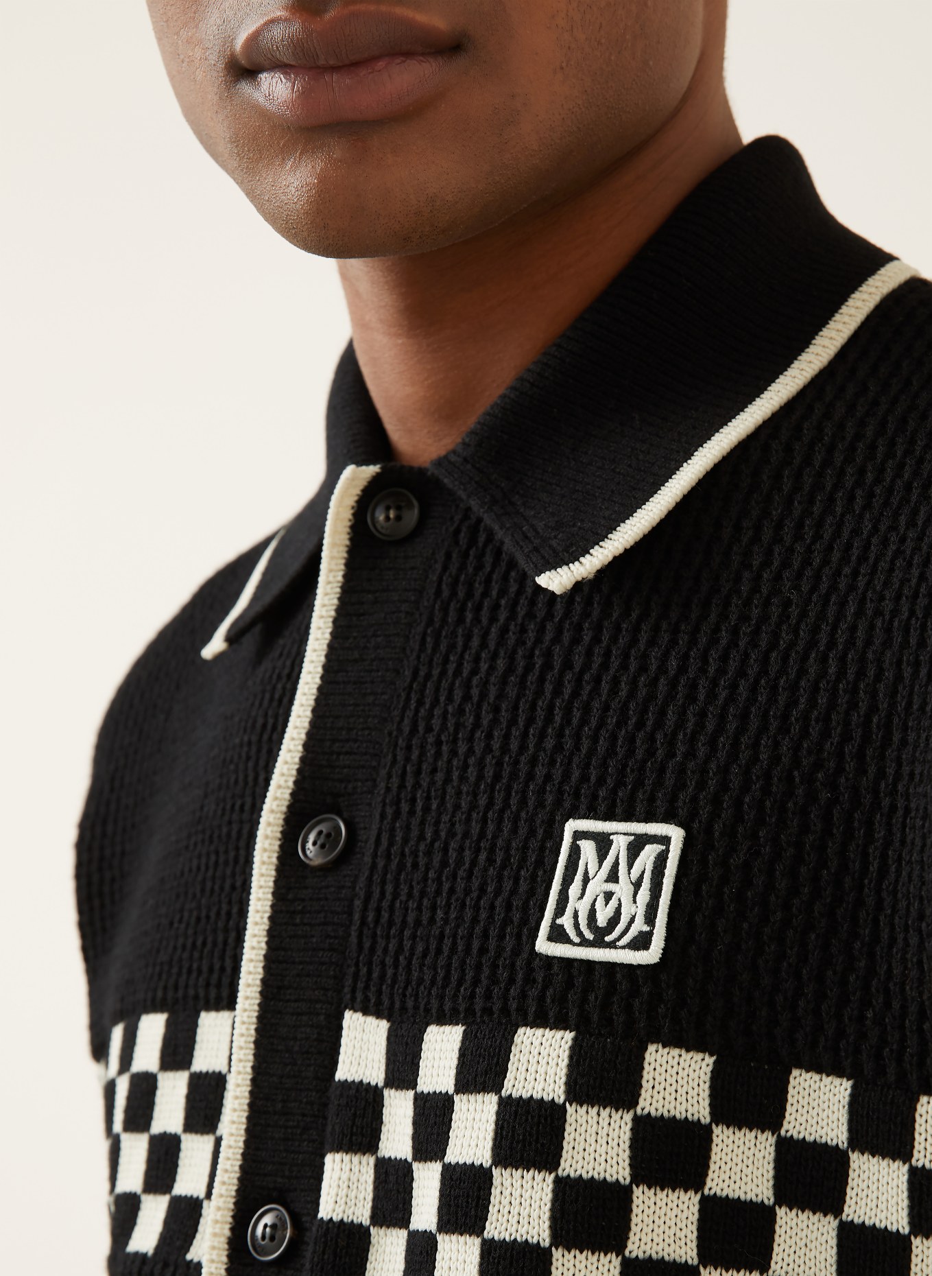 AMIRI Hemd Comfort Fit: SCHWARZ / CREME