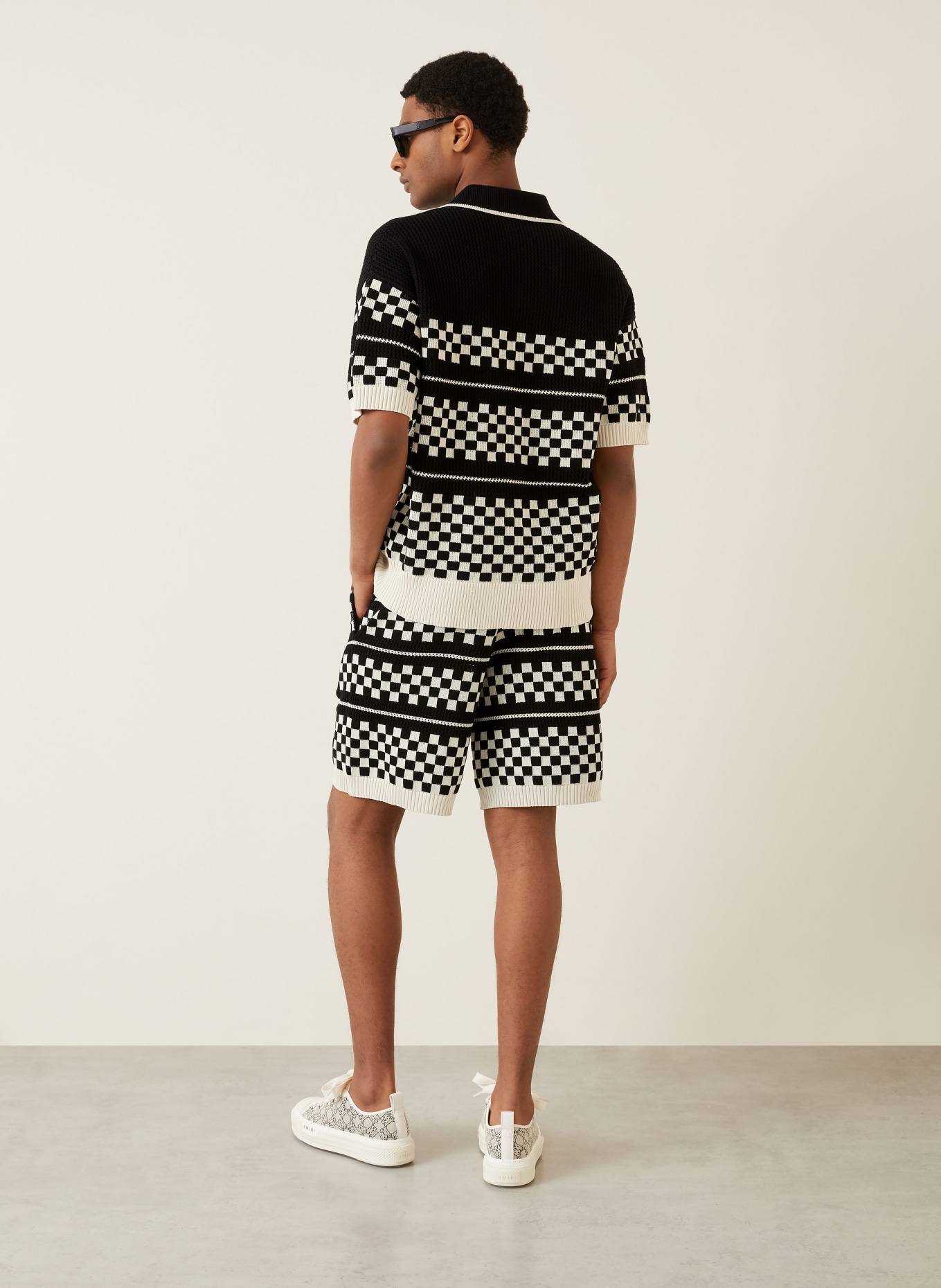 AMIRI knitted shorts: BLACK / ECRU