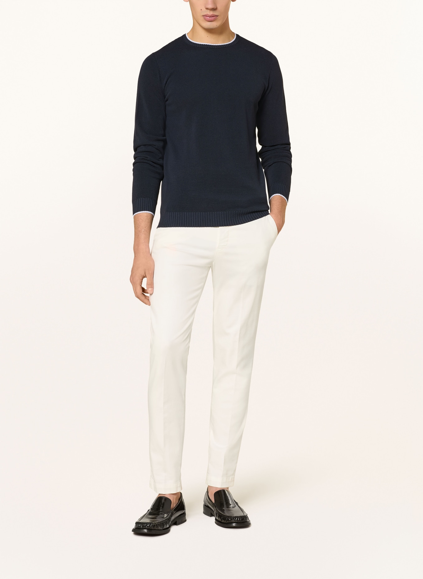 FEDELI sweater: DARK BLUE / WHITE