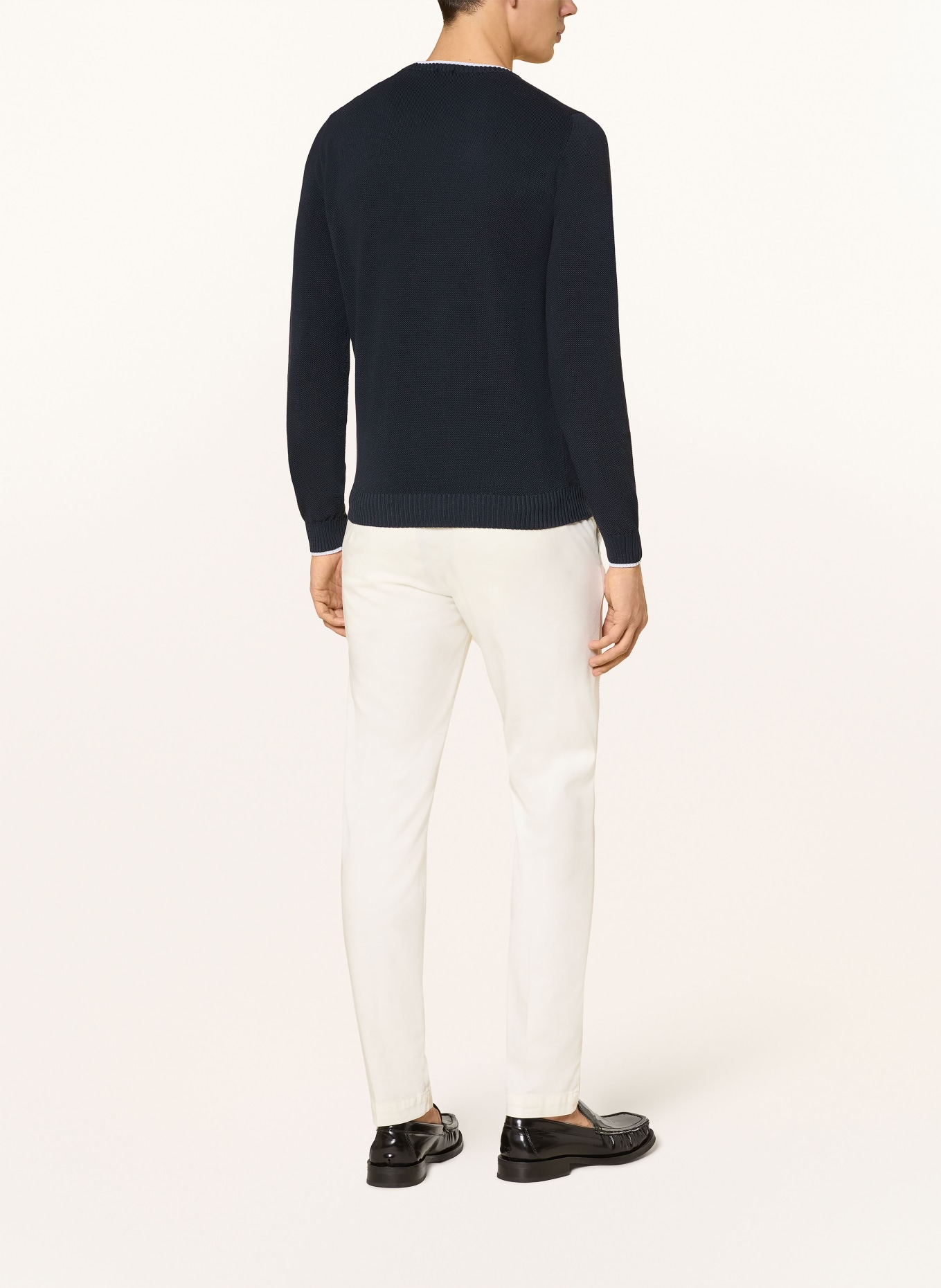 FEDELI sweater: DARK BLUE / WHITE