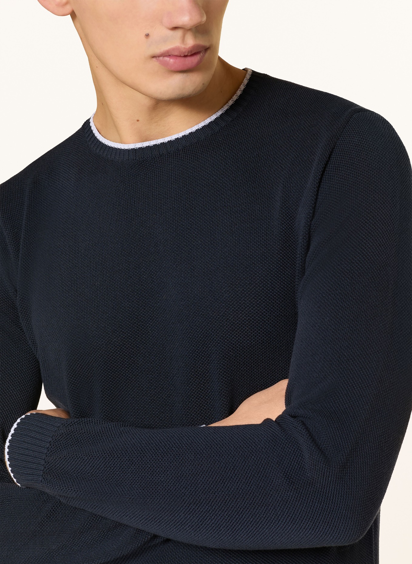FEDELI sweater: DARK BLUE / WHITE