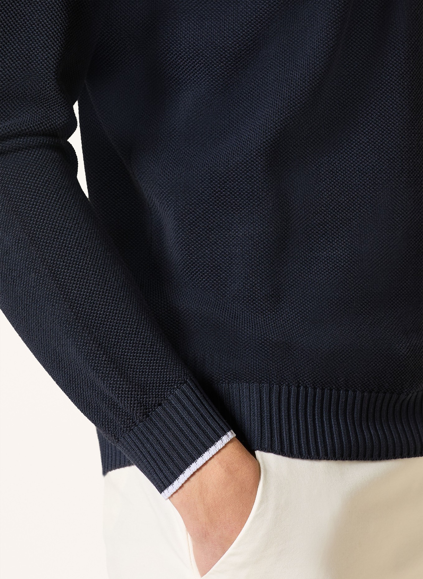 FEDELI sweater: DARK BLUE / WHITE