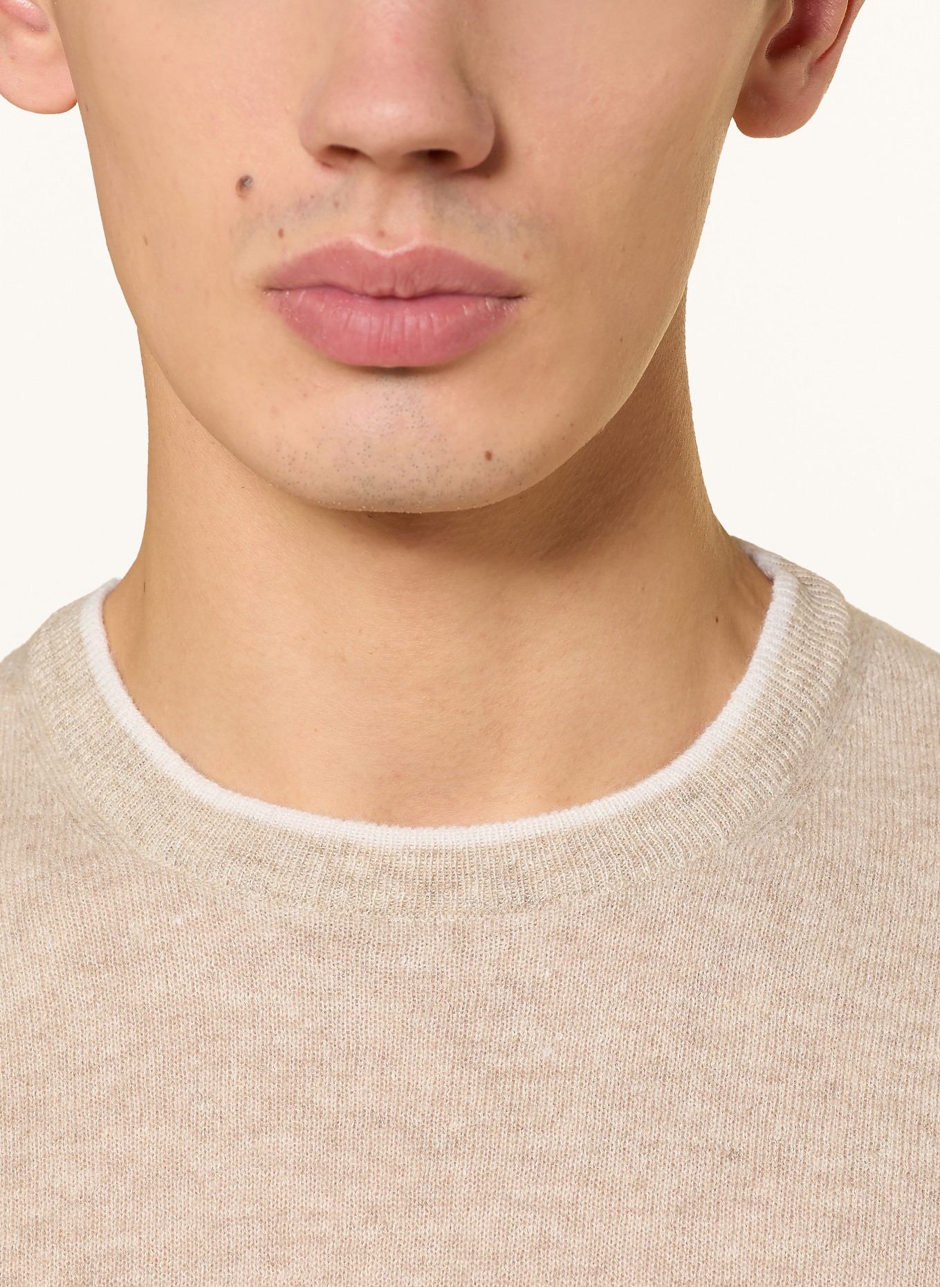 FEDELI Cashmere-Pullover mit Leinen: BEIGE