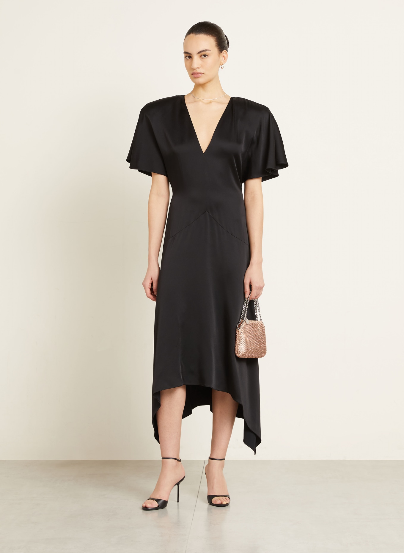 STELLA McCARTNEY Schoudertas FALABELLA met sierstenen: ROSÉ / ZILVER