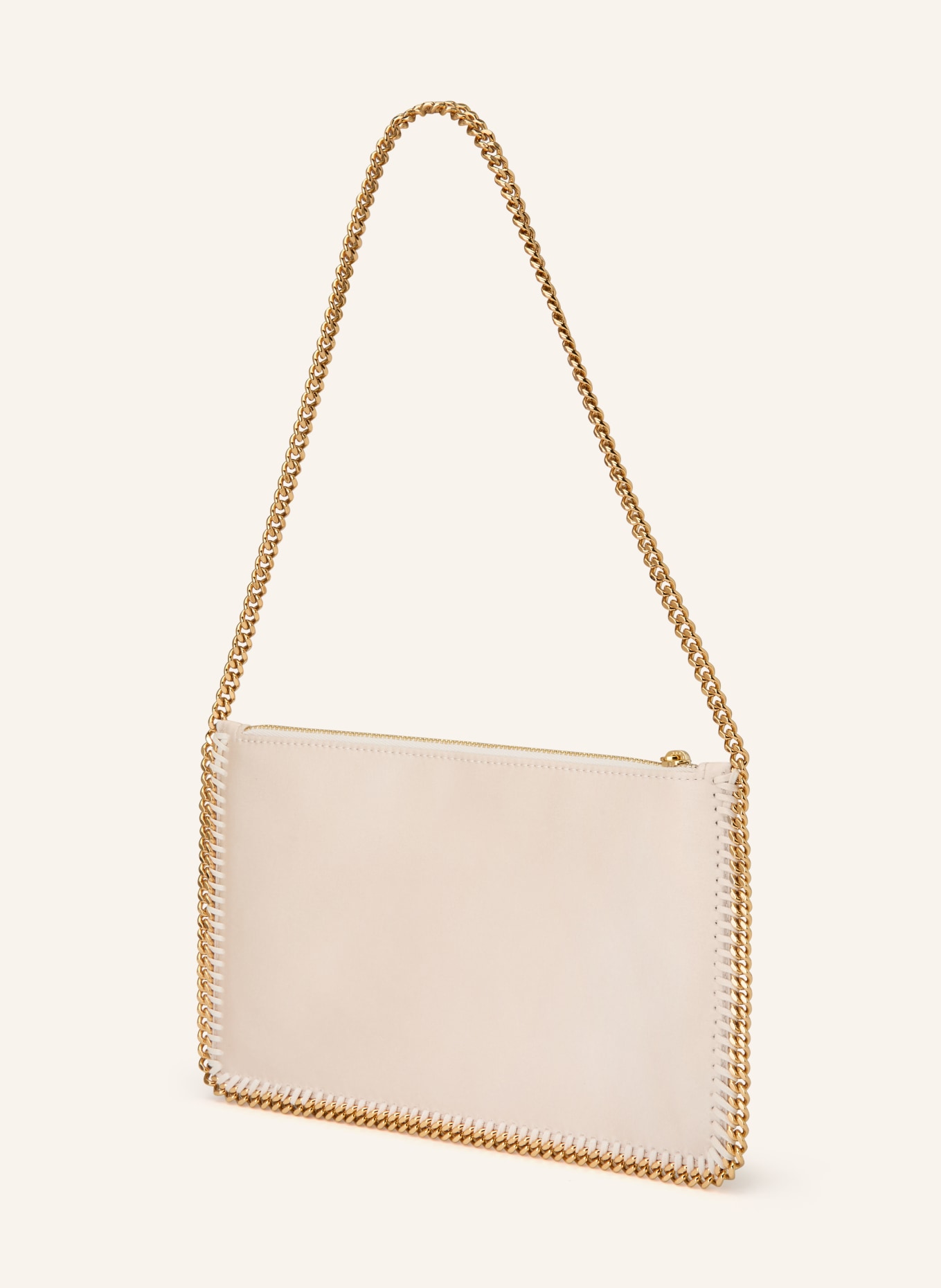 STELLA McCARTNEY Schultertasche FALABELLA mit Schmuckperlen: CREME / GOLD