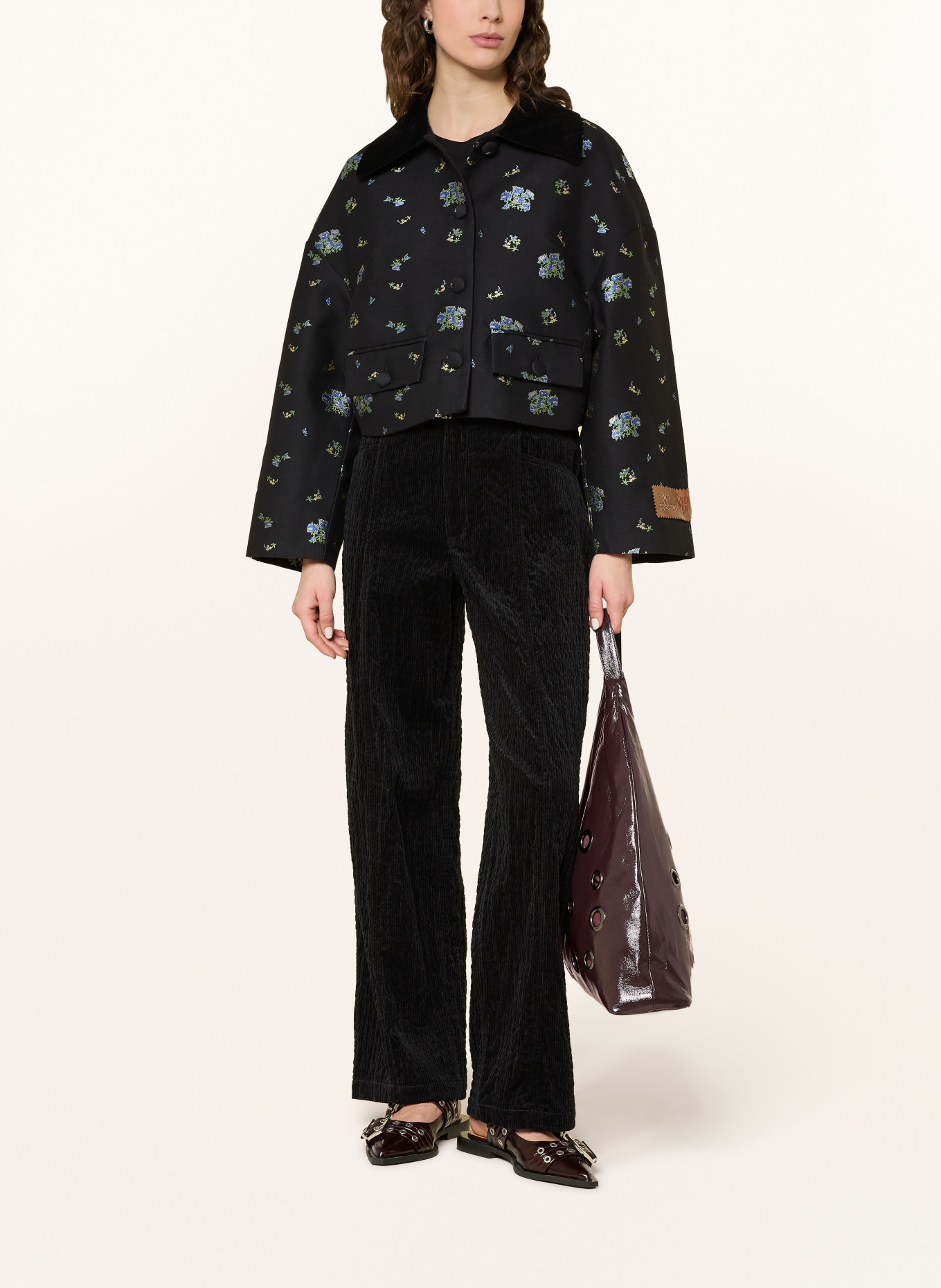 BAUM UND PFERDGARTEN Žakárová bunda BEBETH: ČERNÁ / ZELENÁ / MODRÁ