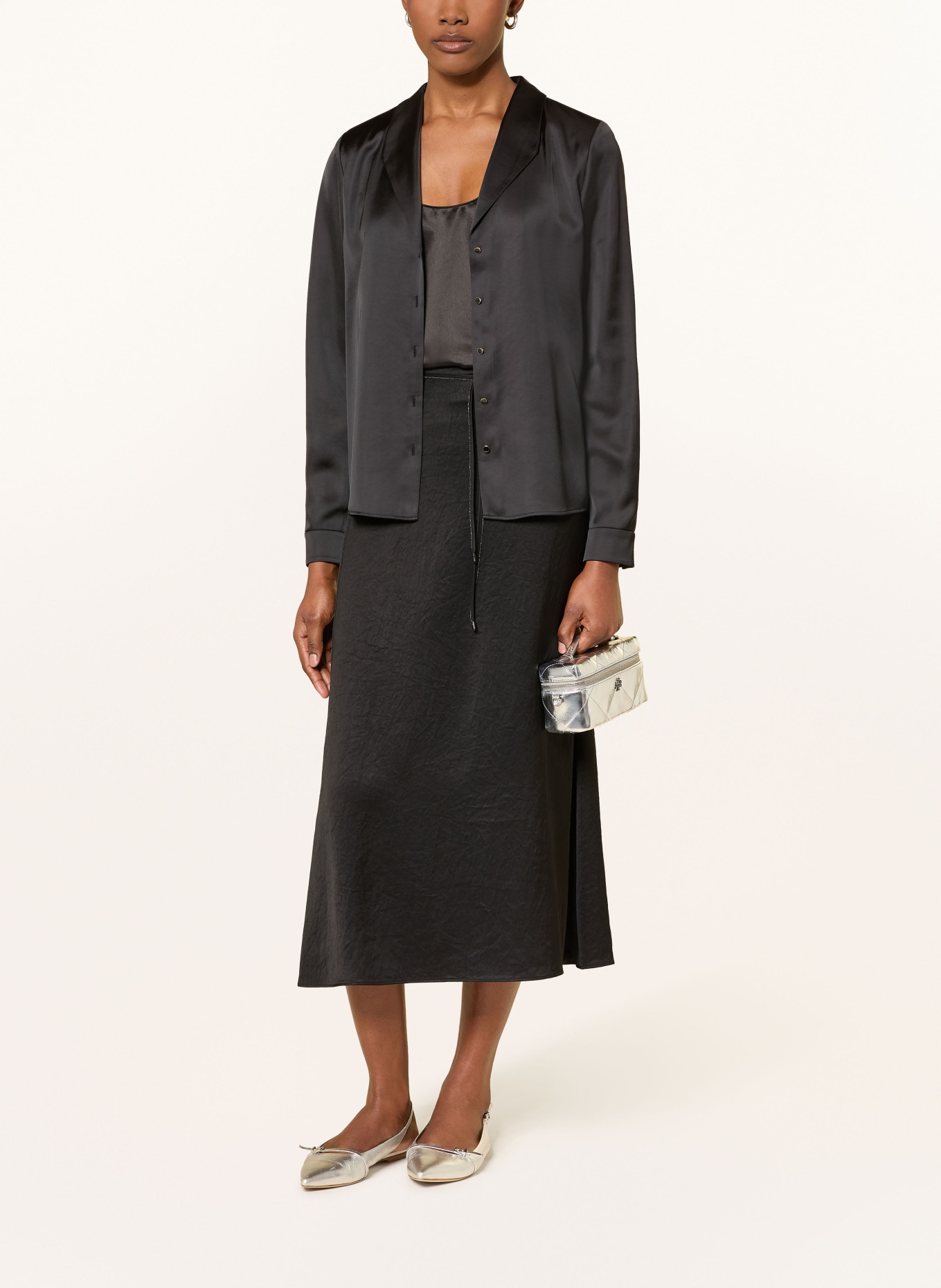 MARC CAIN Satinrock: 900 BLACK