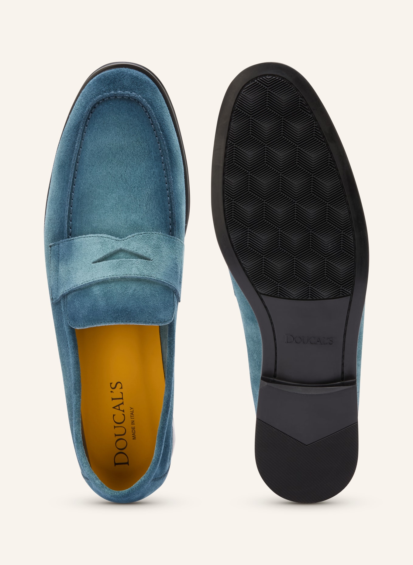 DOUCAL'S penny loafer: TEAL
