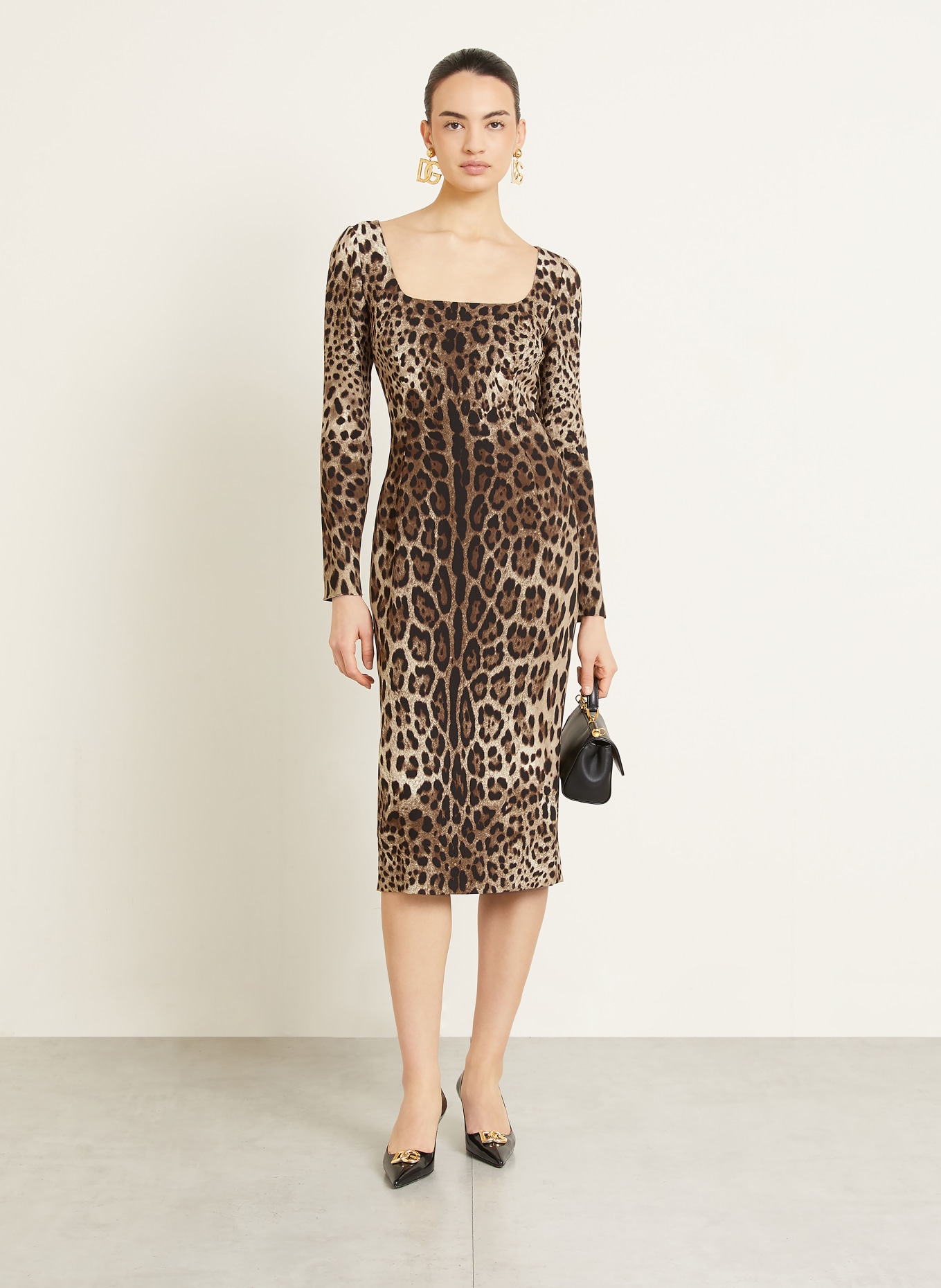 DOLCE & GABBANA Etuikleid: BRAUN / HELLBRAUN / DUNKELBRAUN