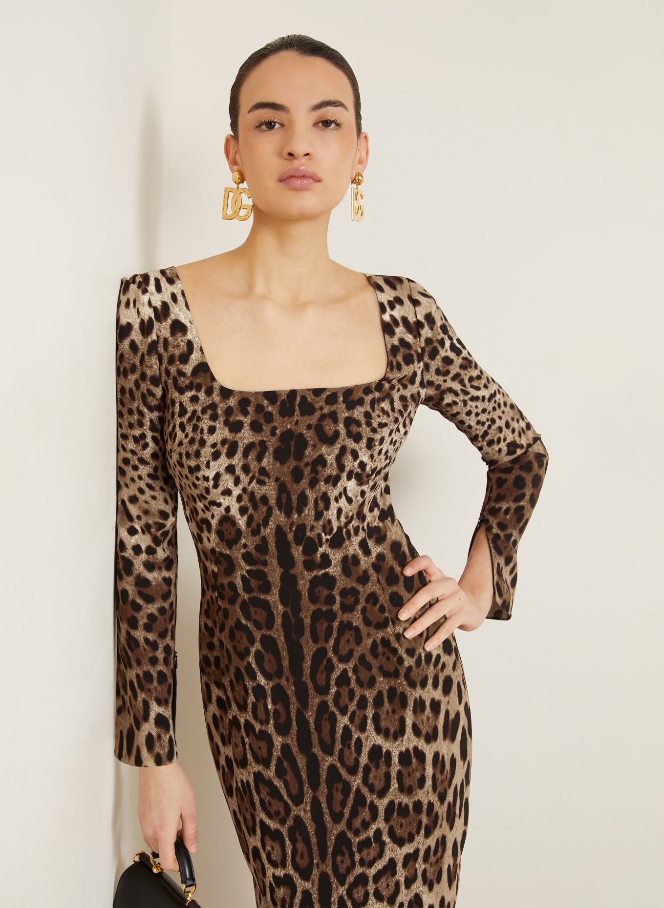 DOLCE & GABBANA Etuikleid: BRAUN / HELLBRAUN / DUNKELBRAUN