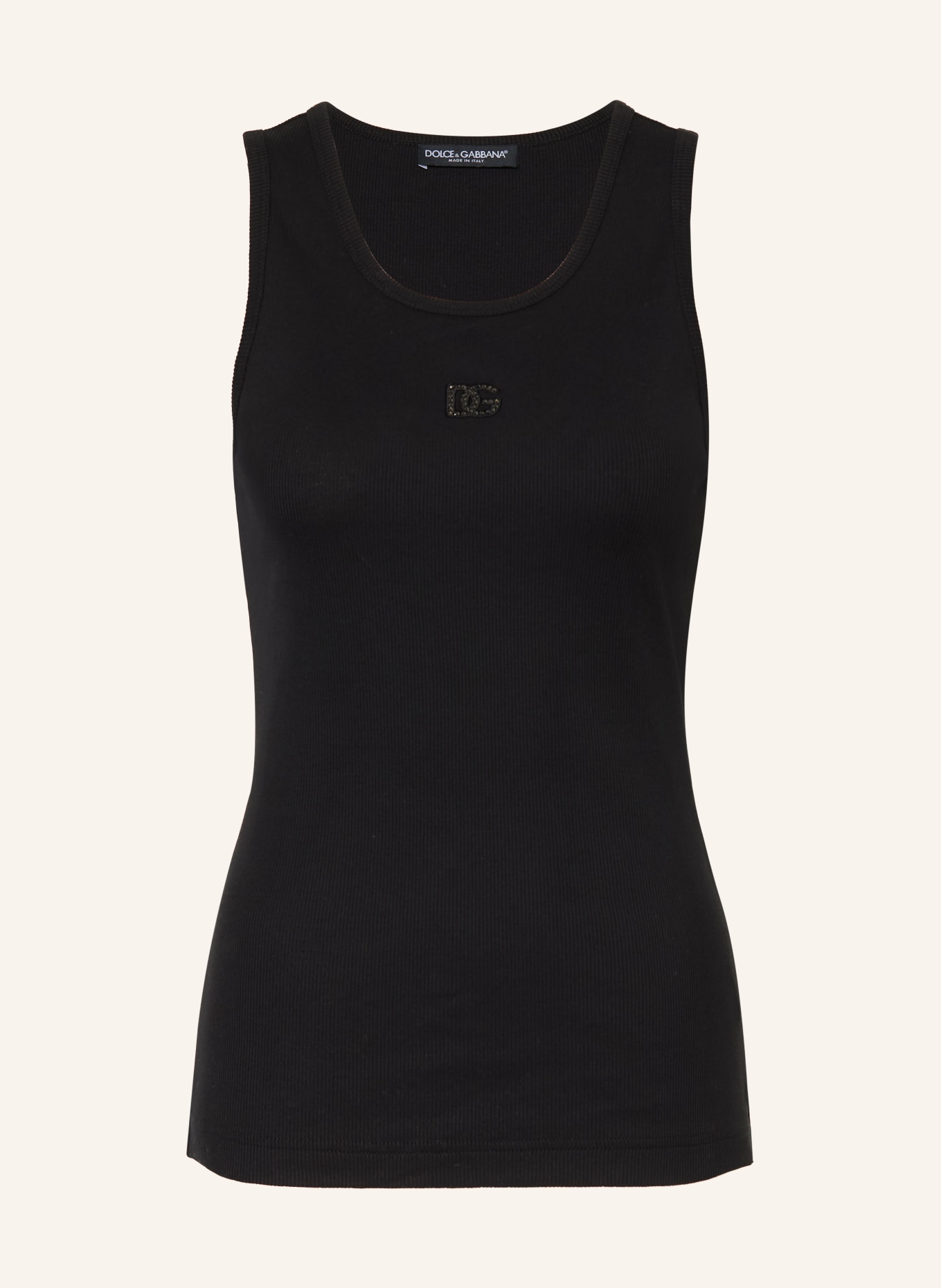 DOLCE & GABBANA Top s ozdobnými kameny: ČERNÁ