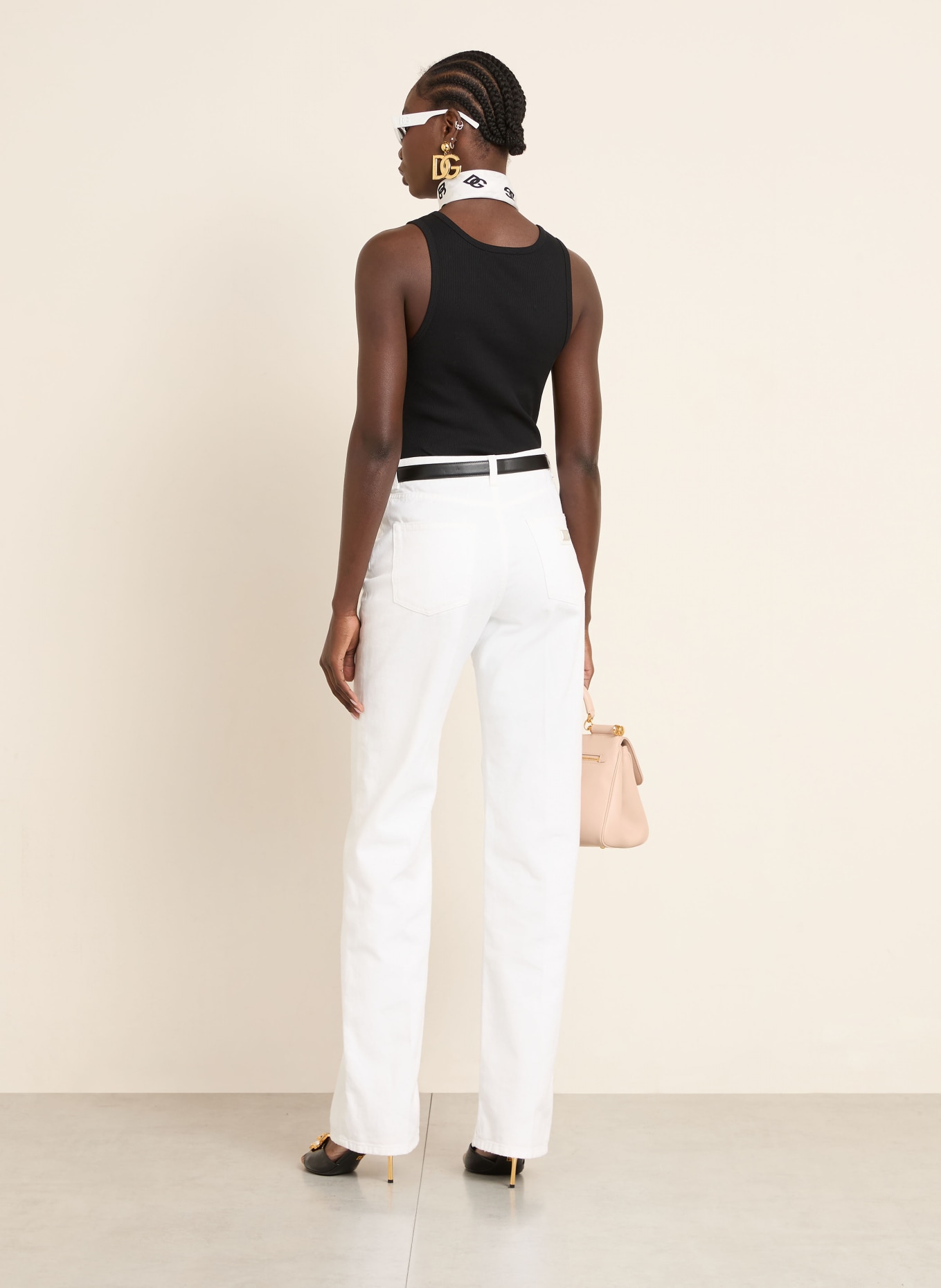 DOLCE & GABBANA Top s ozdobnými kameny: ČERNÁ