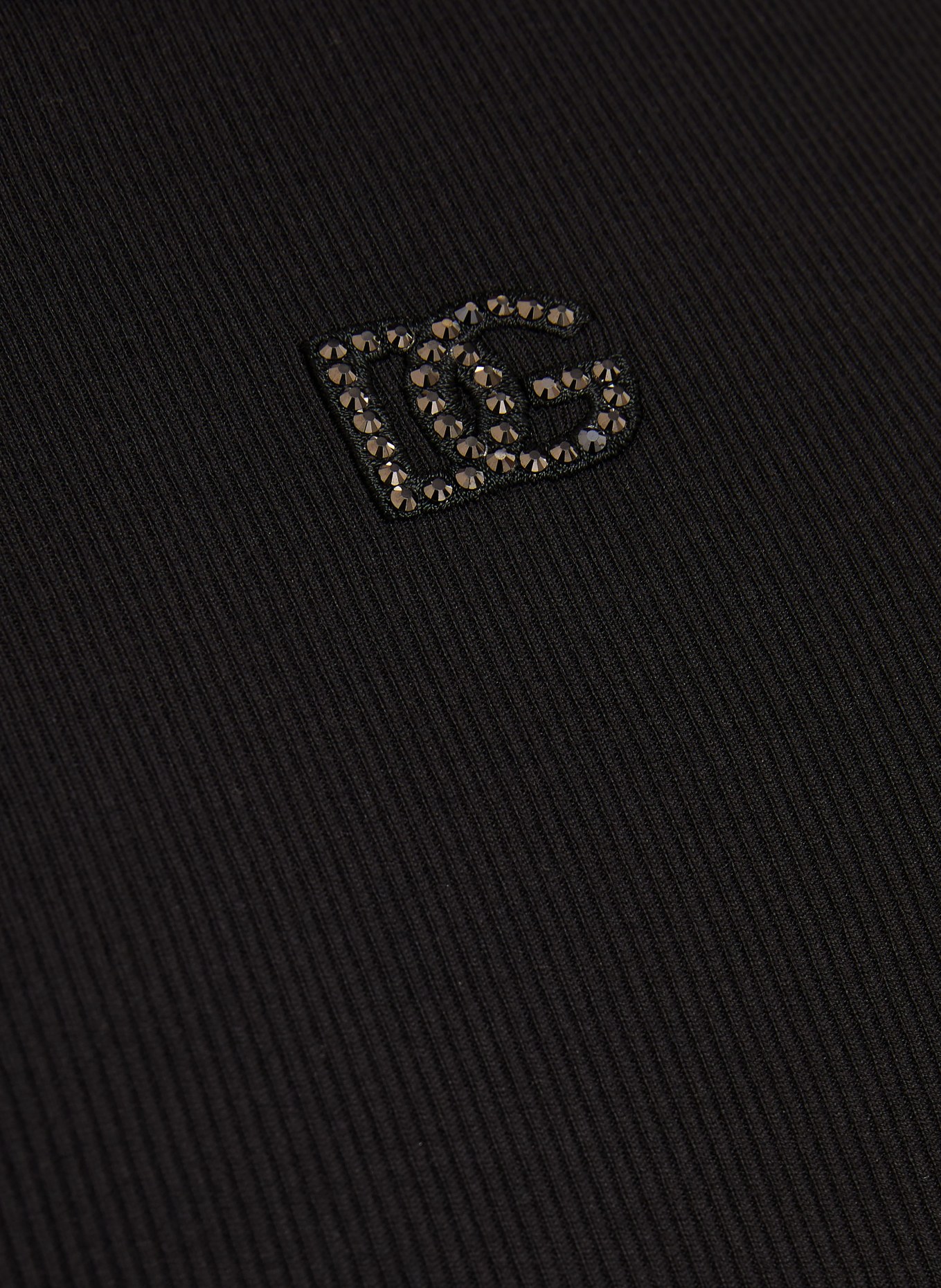 DOLCE & GABBANA Top s ozdobnými kameny: ČERNÁ