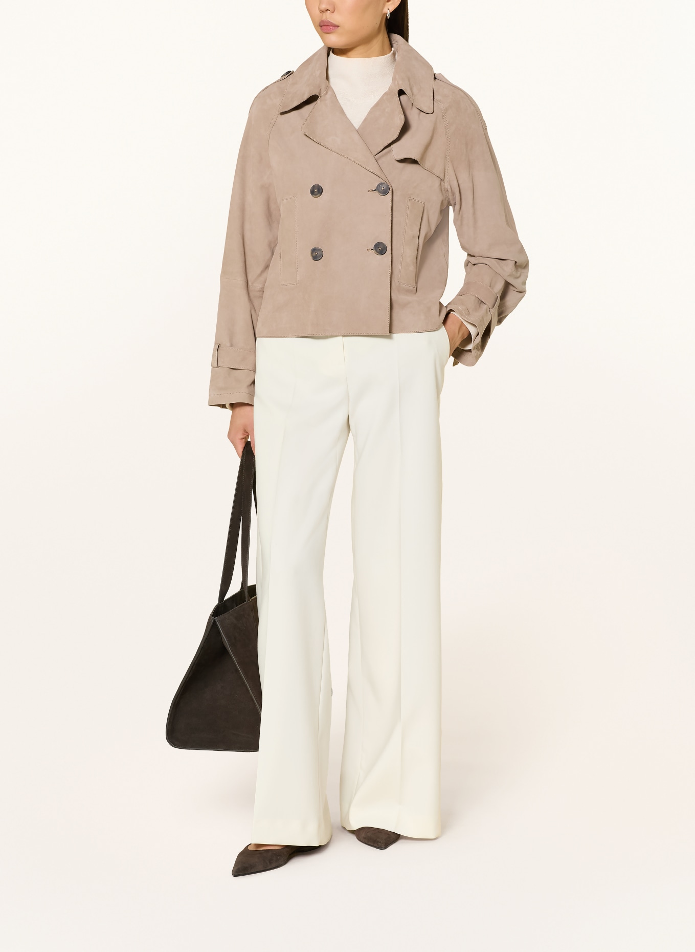 darling harbour Lederjacke: GREY TAUPE