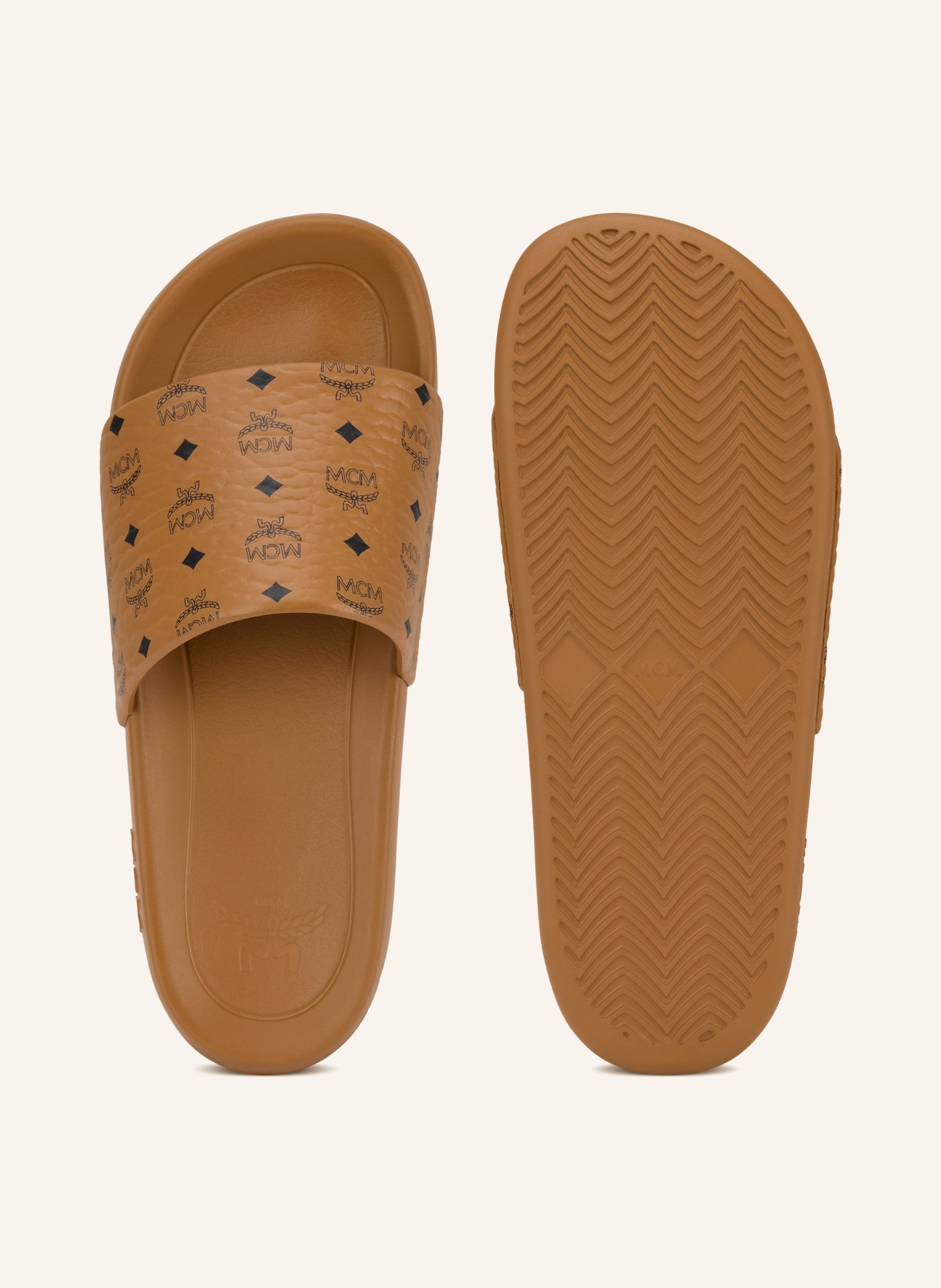 MCM Pantoletten: COGNAC