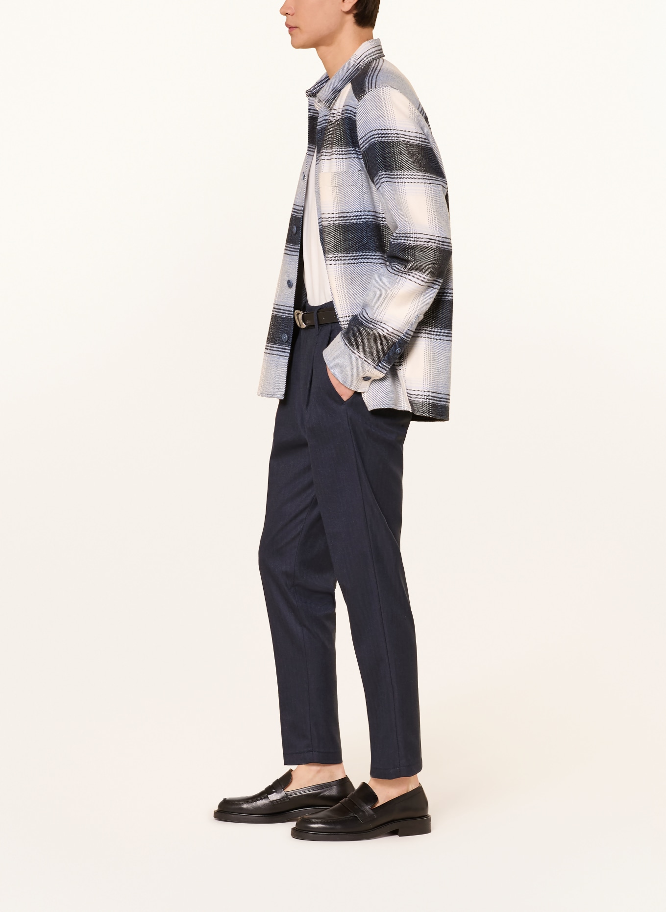 DRYKORN CHASY extra slim fit chino with shortened leg length: DARK BLUE