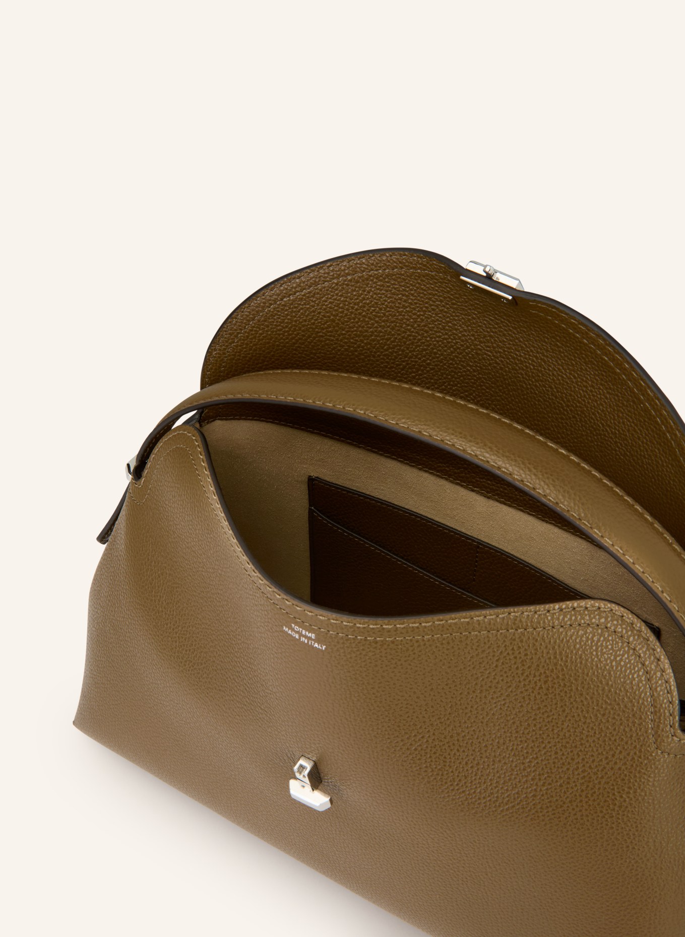 TOTEME torebka: KHAKI / SREBRNY