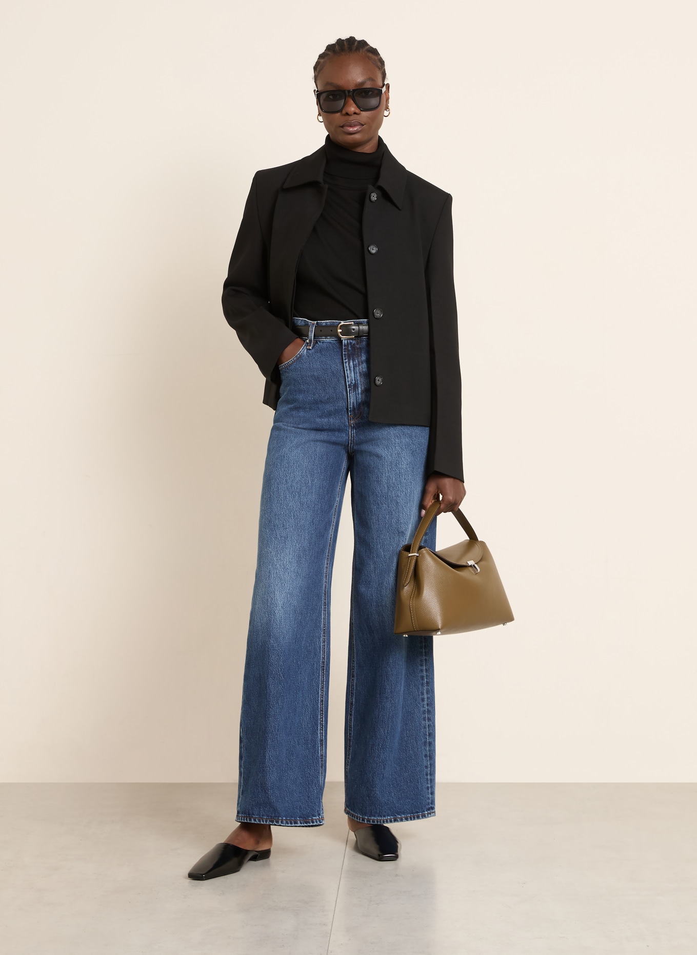 TOTEME sac à main: KAKI / ARGENT