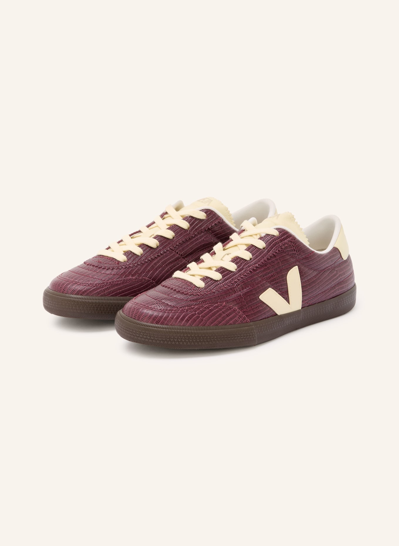 VEJA Sneaker PANENKA: DUNKELROT / GOLD / BEIGE
