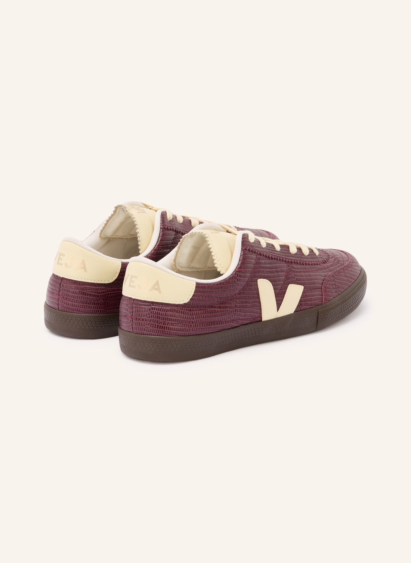 VEJA Sneaker PANENKA: DUNKELROT / GOLD / BEIGE