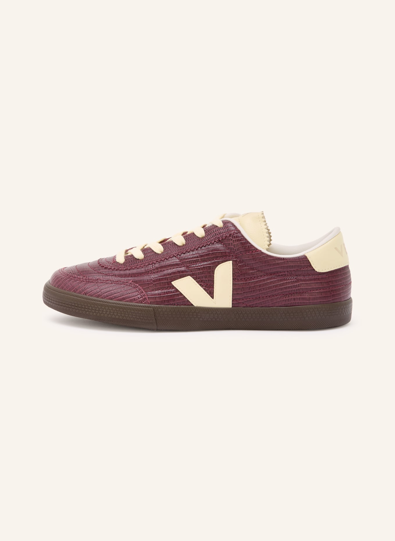 VEJA Sneaker PANENKA: DUNKELROT / GOLD / BEIGE