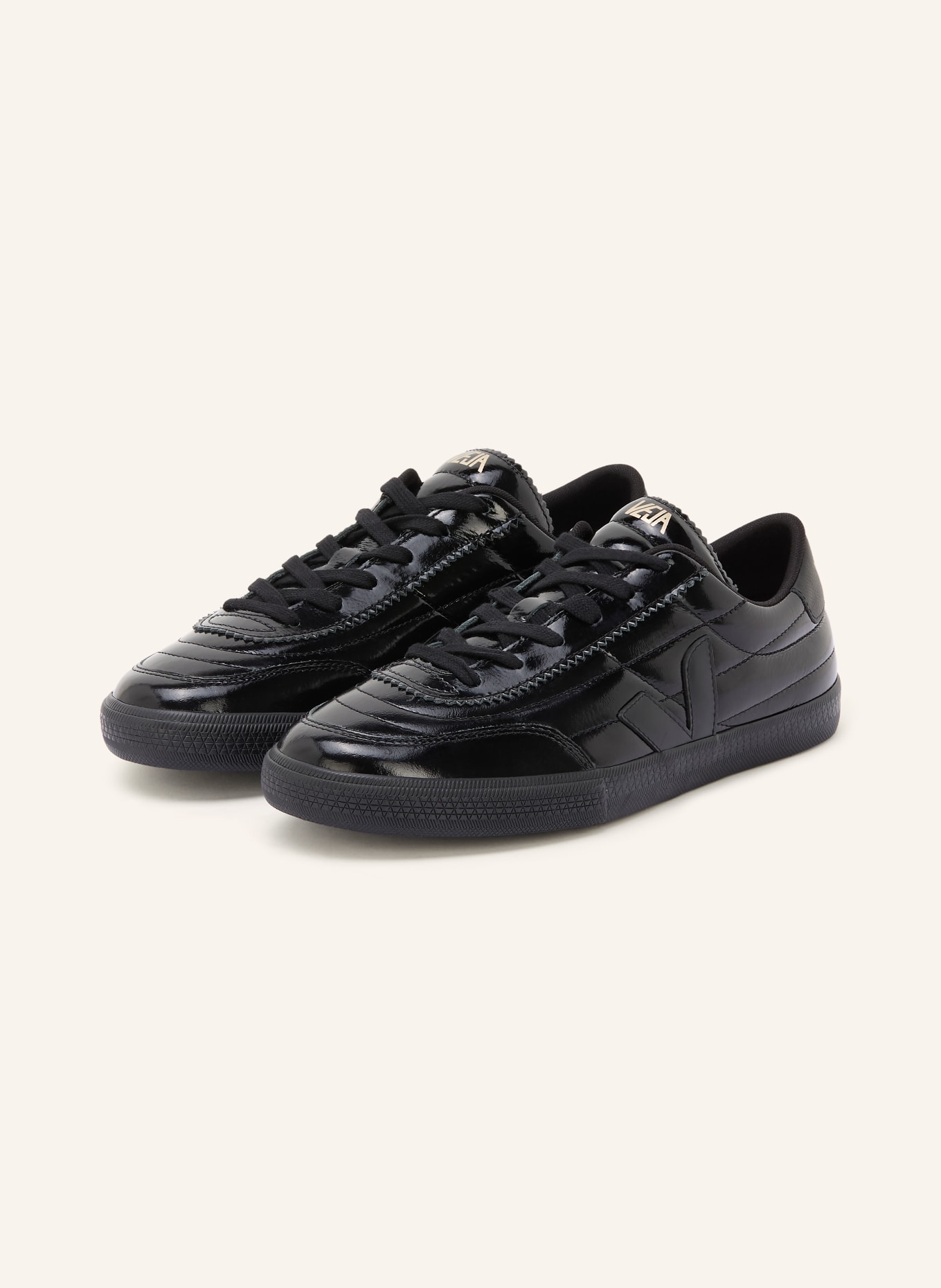 VEJA Lack-Sneaker PANENKA: SCHWARZ / GOLD