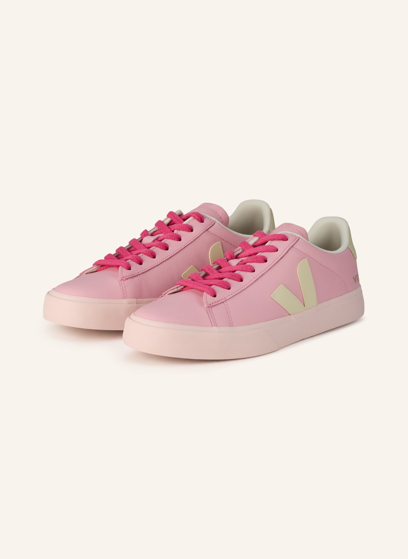 VEJA Sneakers CAMPO: MOCNORÓŻOWY / BEŻOWY