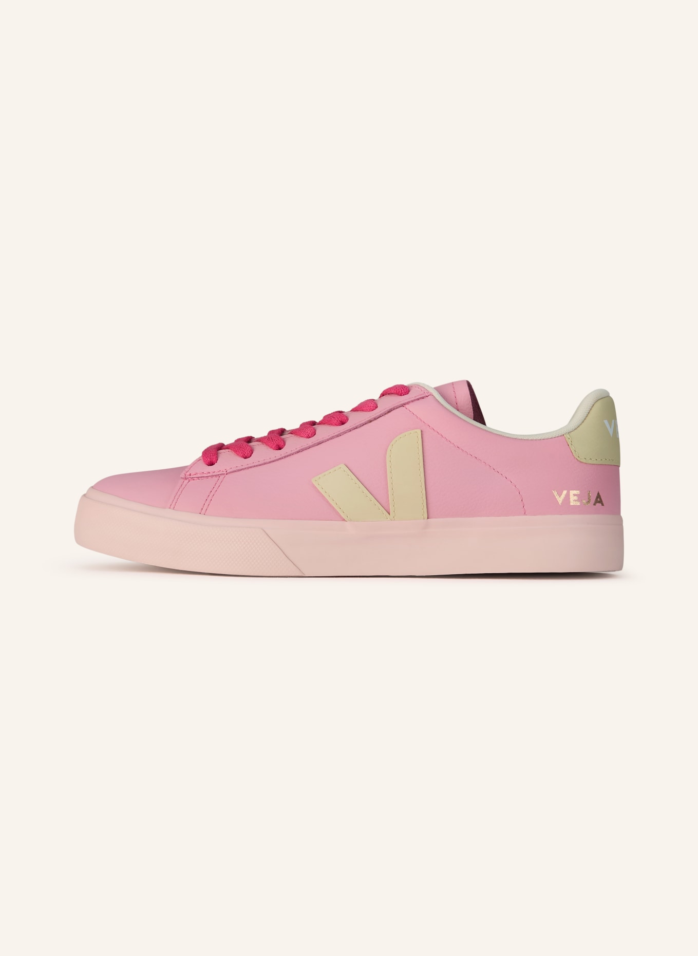 VEJA Sneakers CAMPO: MOCNORÓŻOWY / BEŻOWY