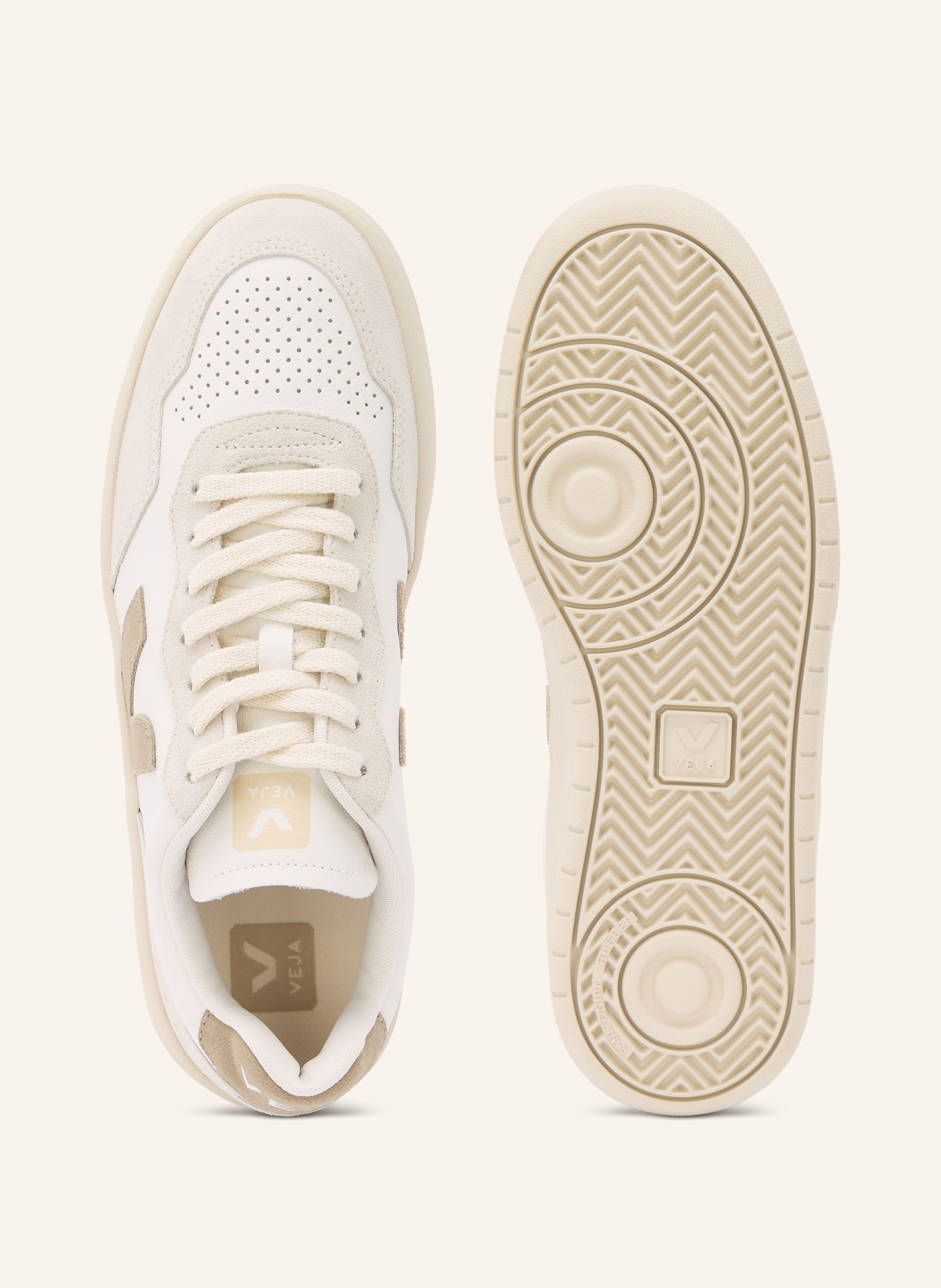 VEJA Sneaker V-90: CREME / BEIGE / TAUPE