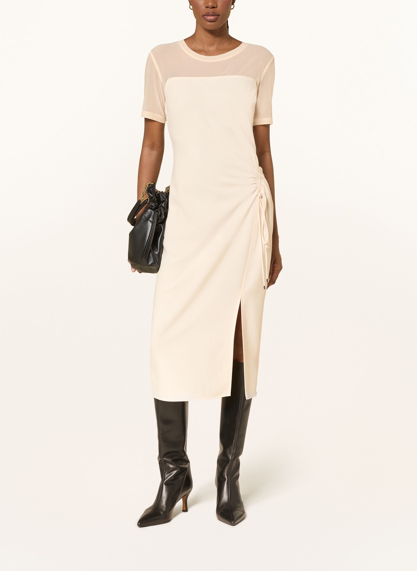 PATRIZIA PEPE Jurk in verschillende materialen: ECRU