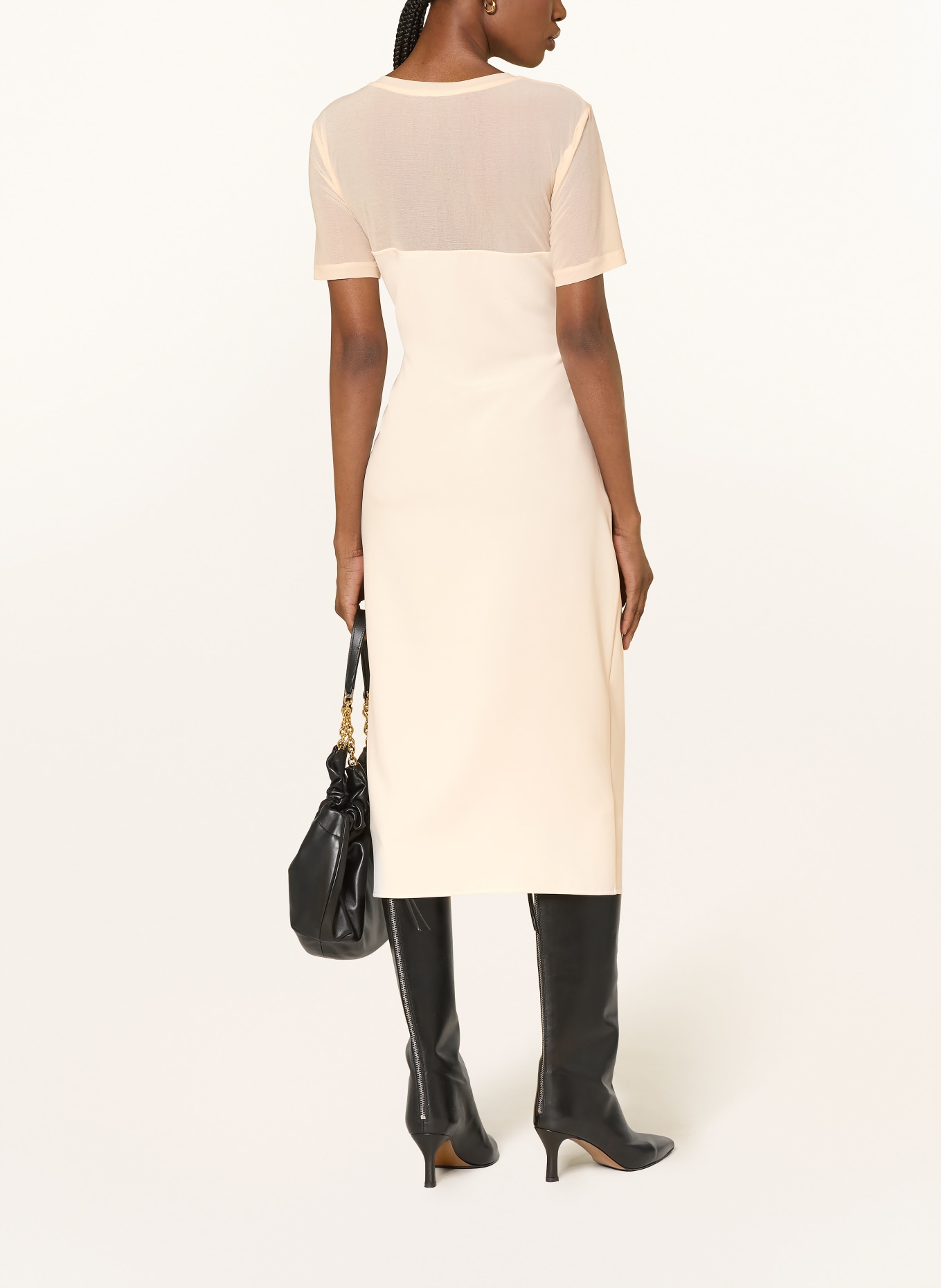 PATRIZIA PEPE Jurk in verschillende materialen: ECRU