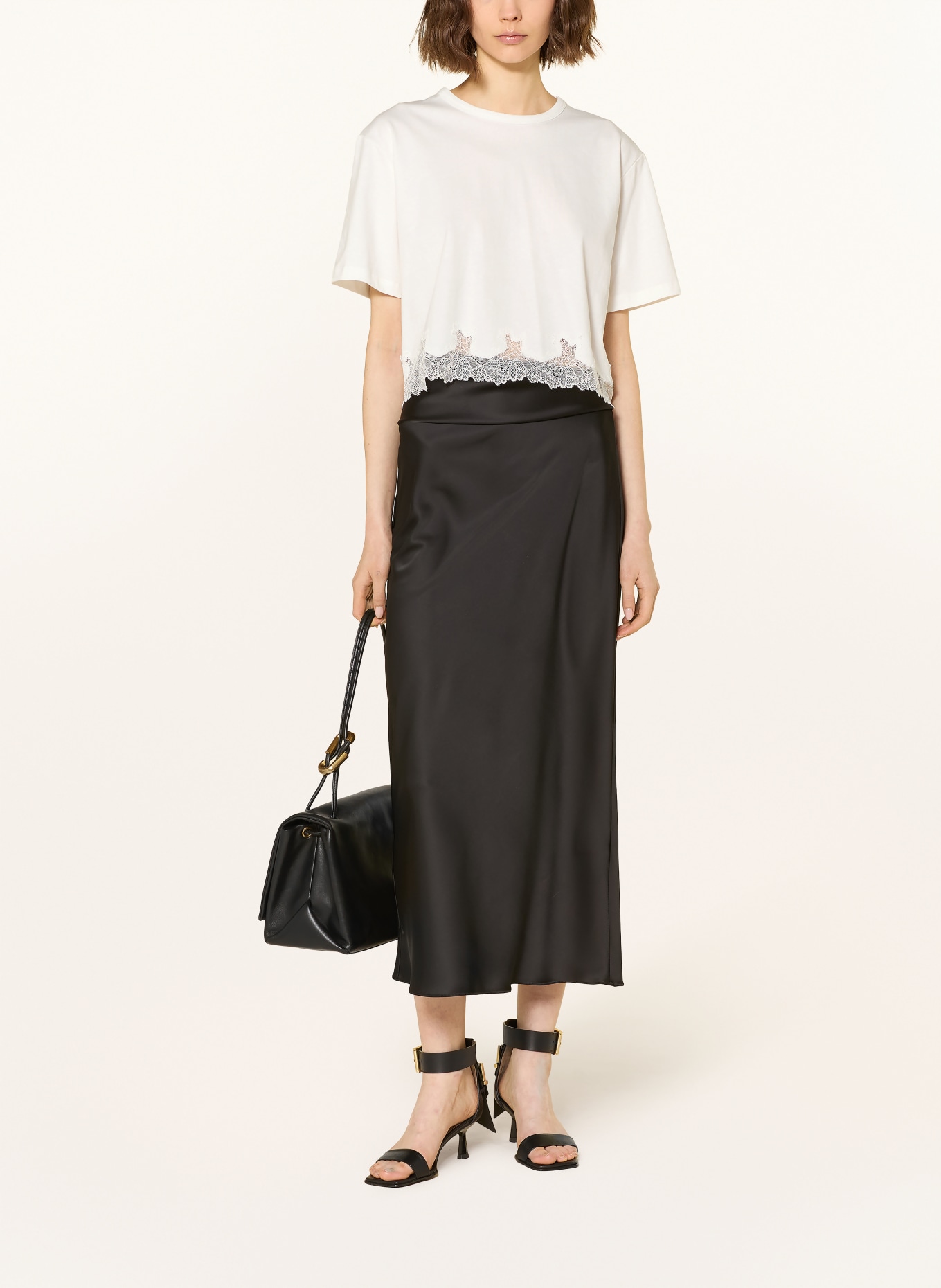 PATRIZIA PEPE T-shirt with lace: WHITE