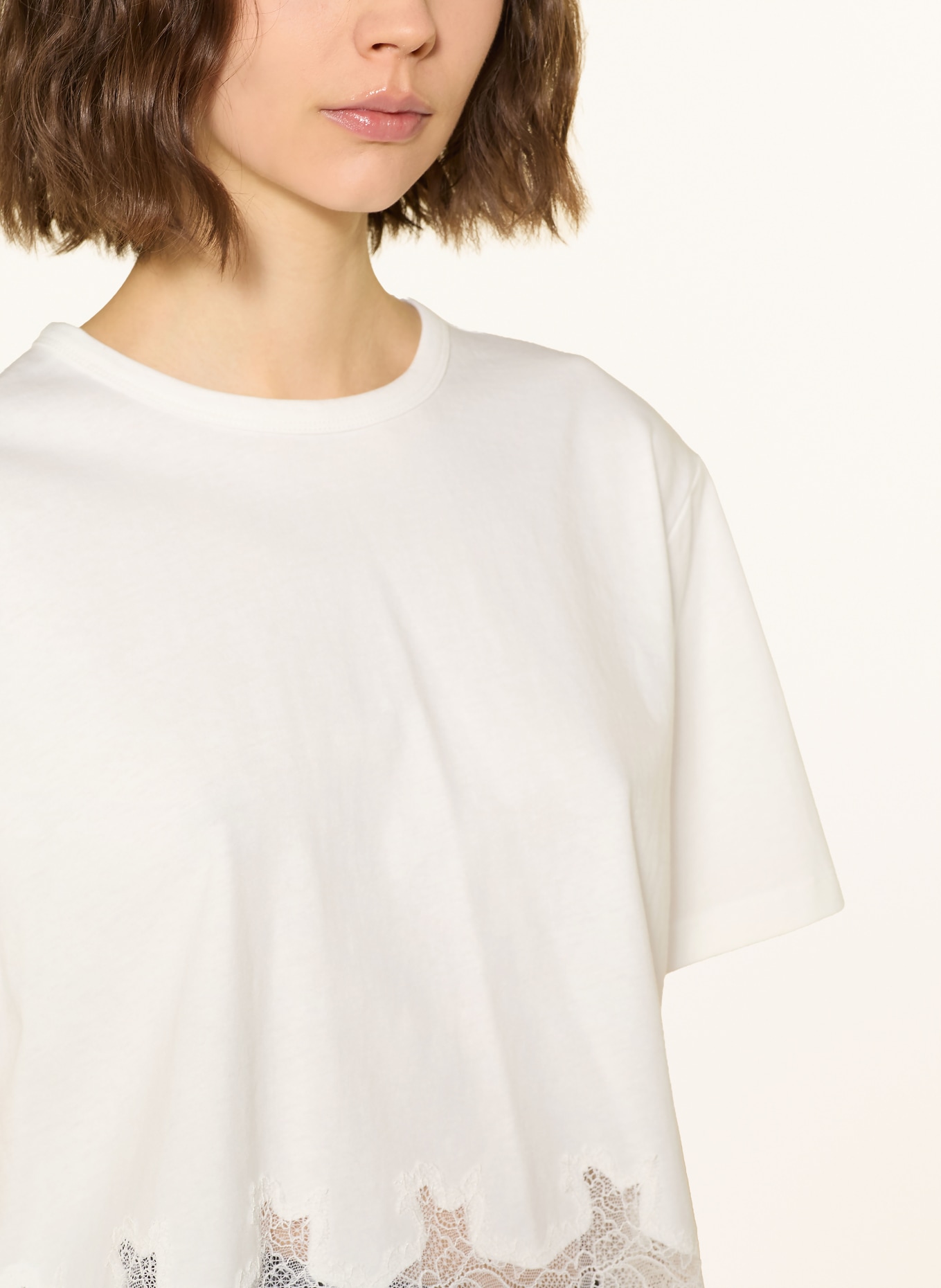 PATRIZIA PEPE T-shirt with lace: WHITE