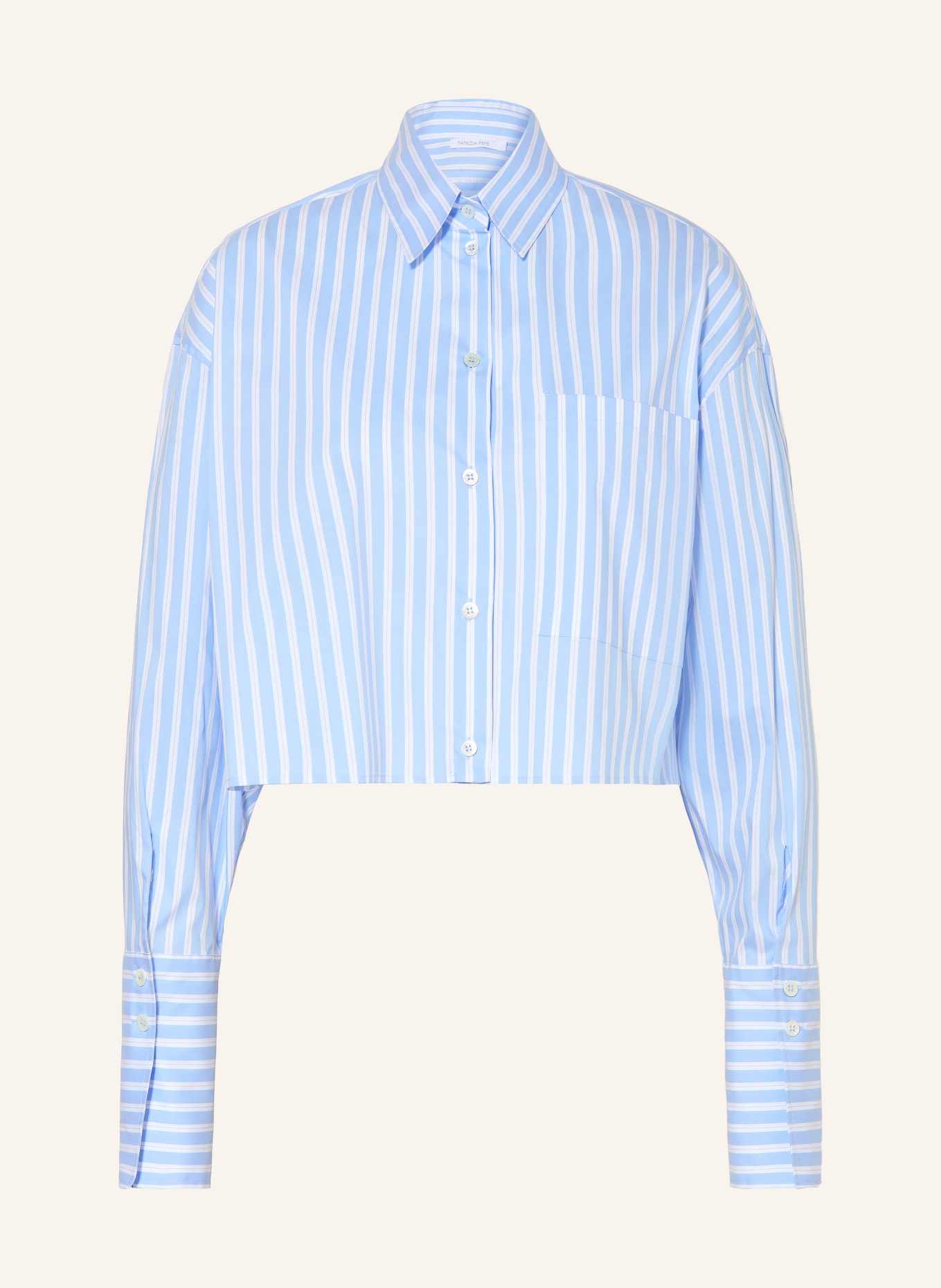 PATRIZIA PEPE Hemdbluse: HELLBLAU / WEISS