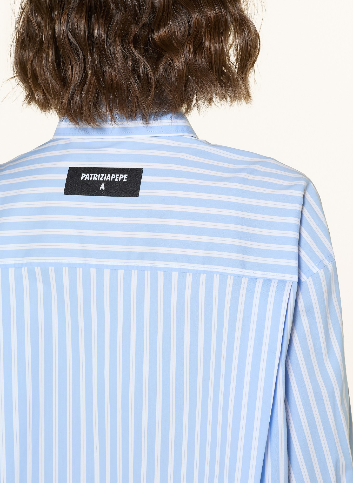 PATRIZIA PEPE Hemdbluse: HELLBLAU / WEISS