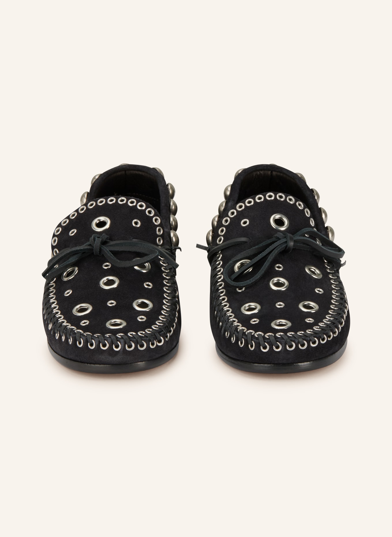 ISABEL MARANT Mokasyny z nitami: CZIEMNOSZARY