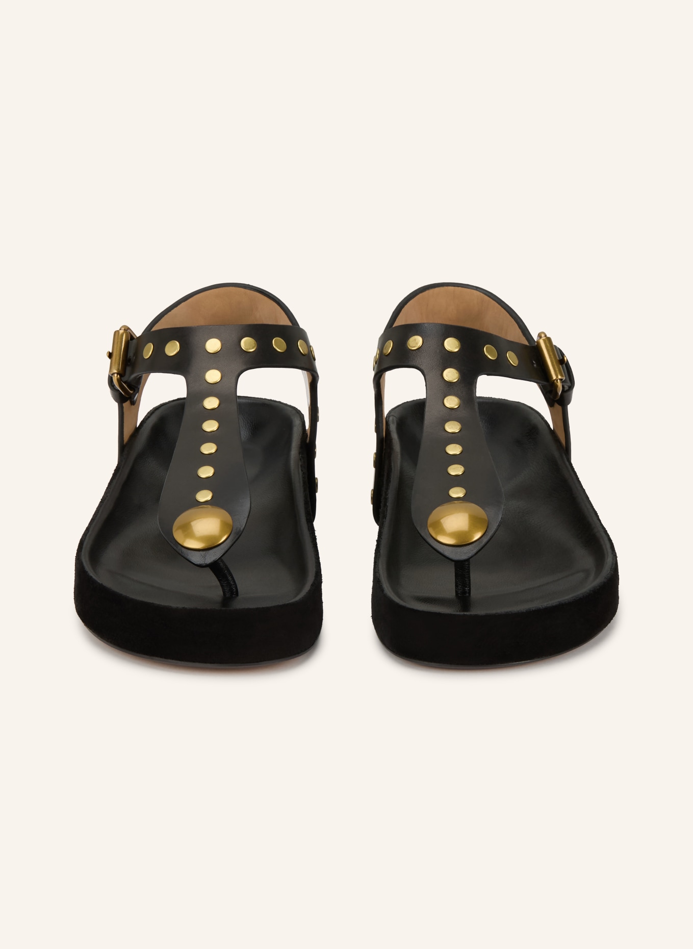 ISABEL MARANT Separator palców z nitami: CZARNY