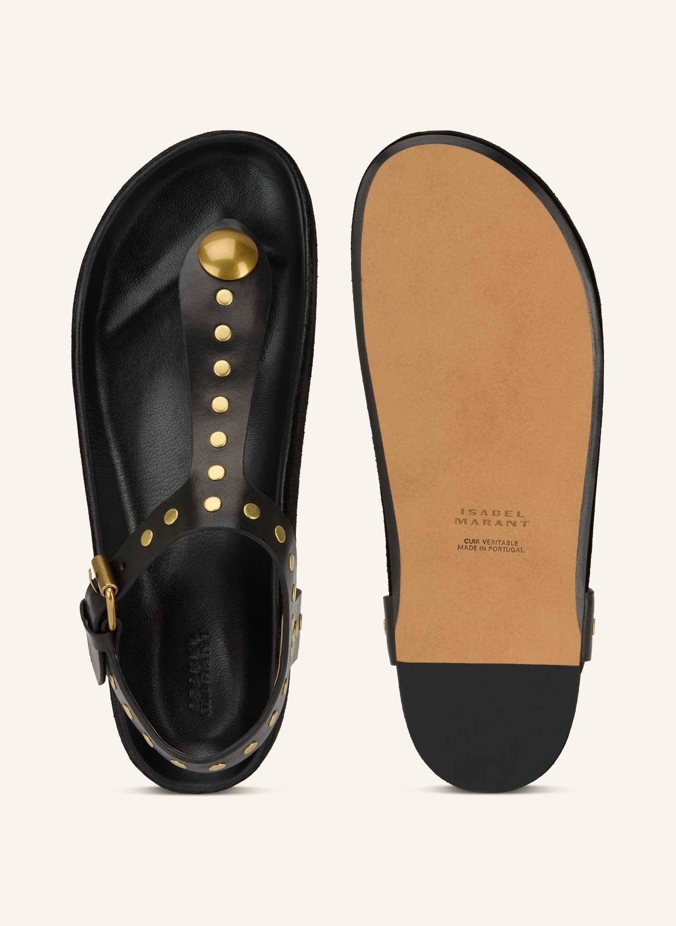 ISABEL MARANT Separator palców z nitami: CZARNY