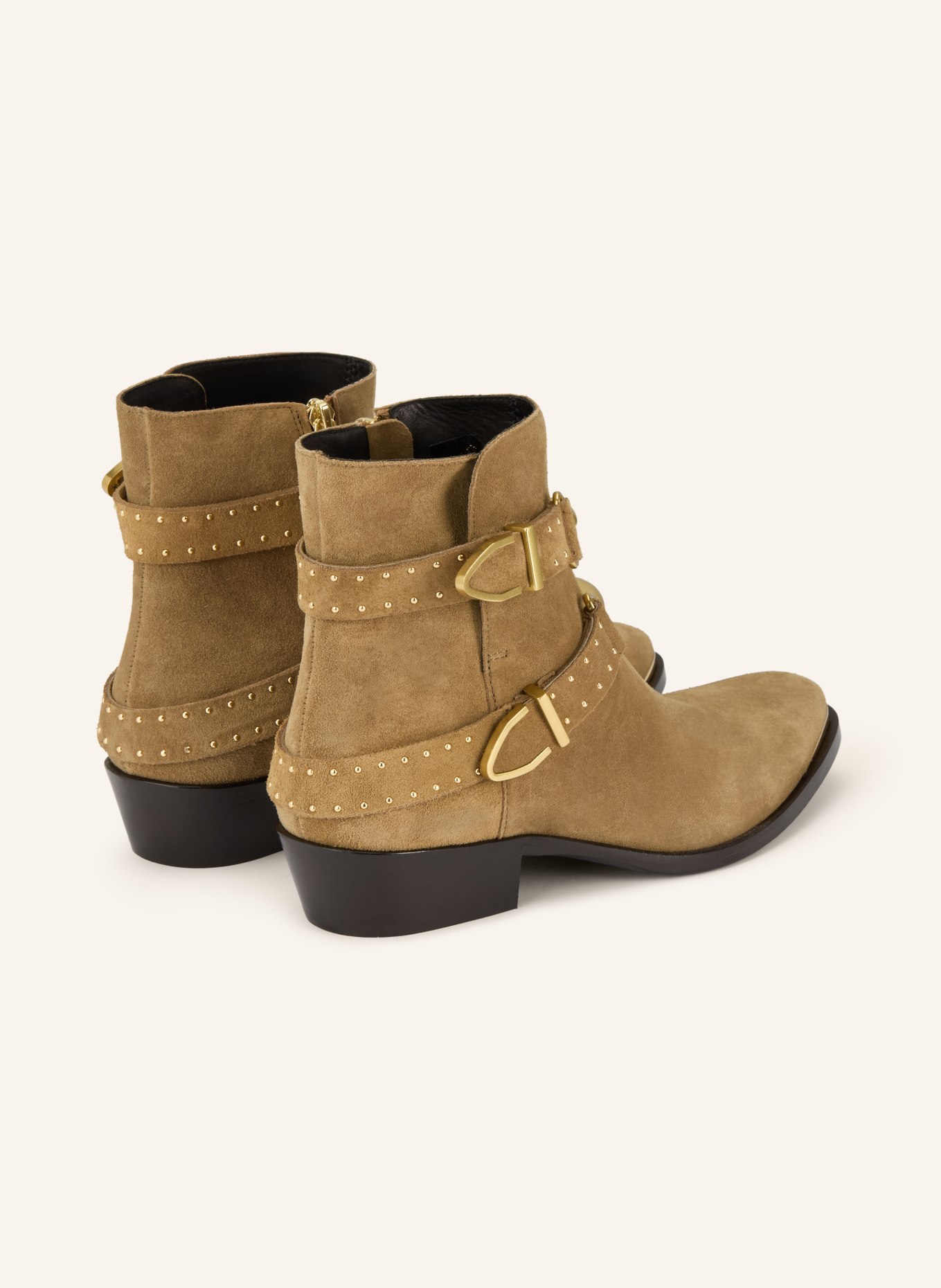 ISABEL MARANT Botki ZALYA z nitami: CAMELOWY